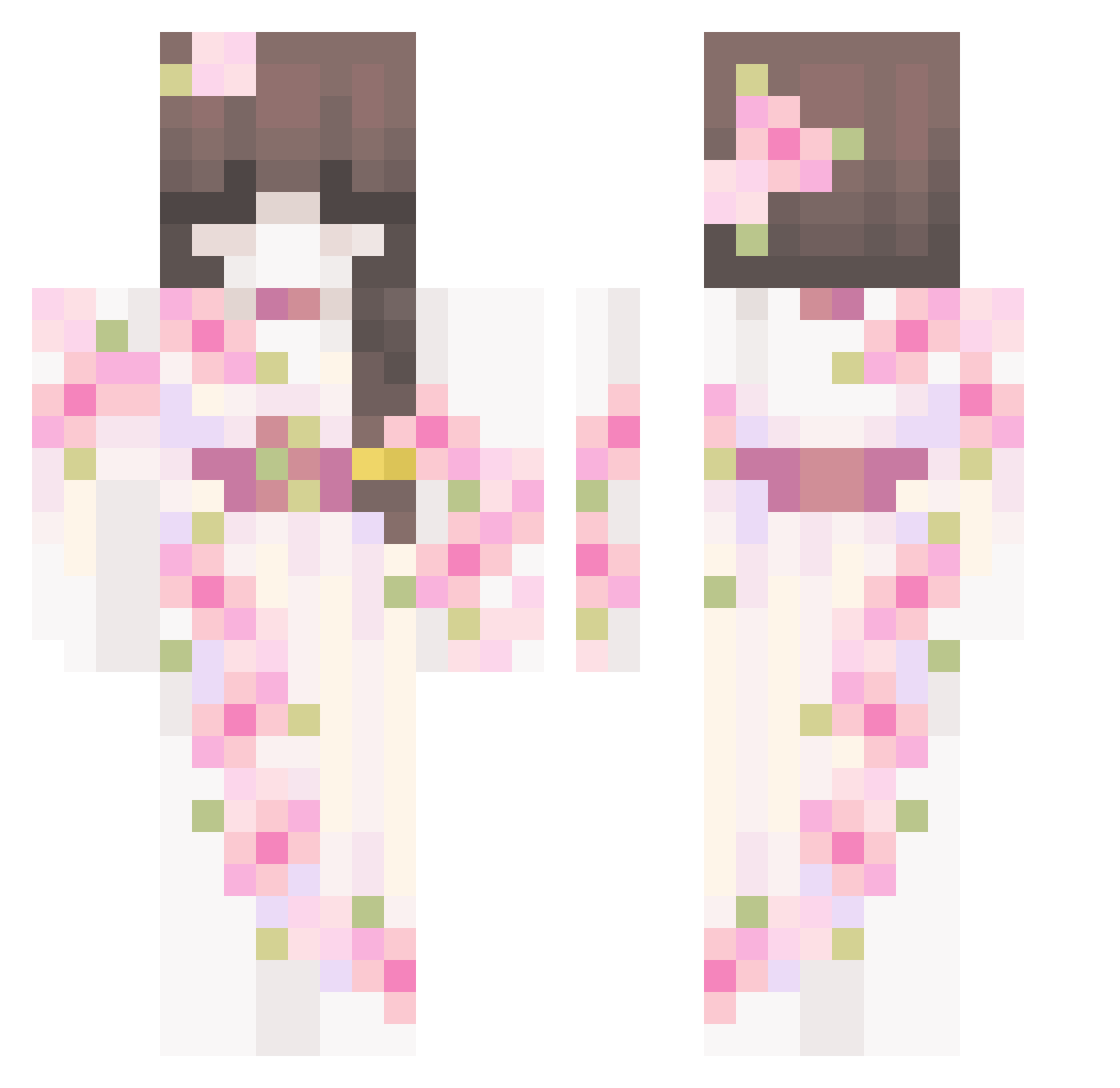 Mantou_v Minecraft skin, front and back view
