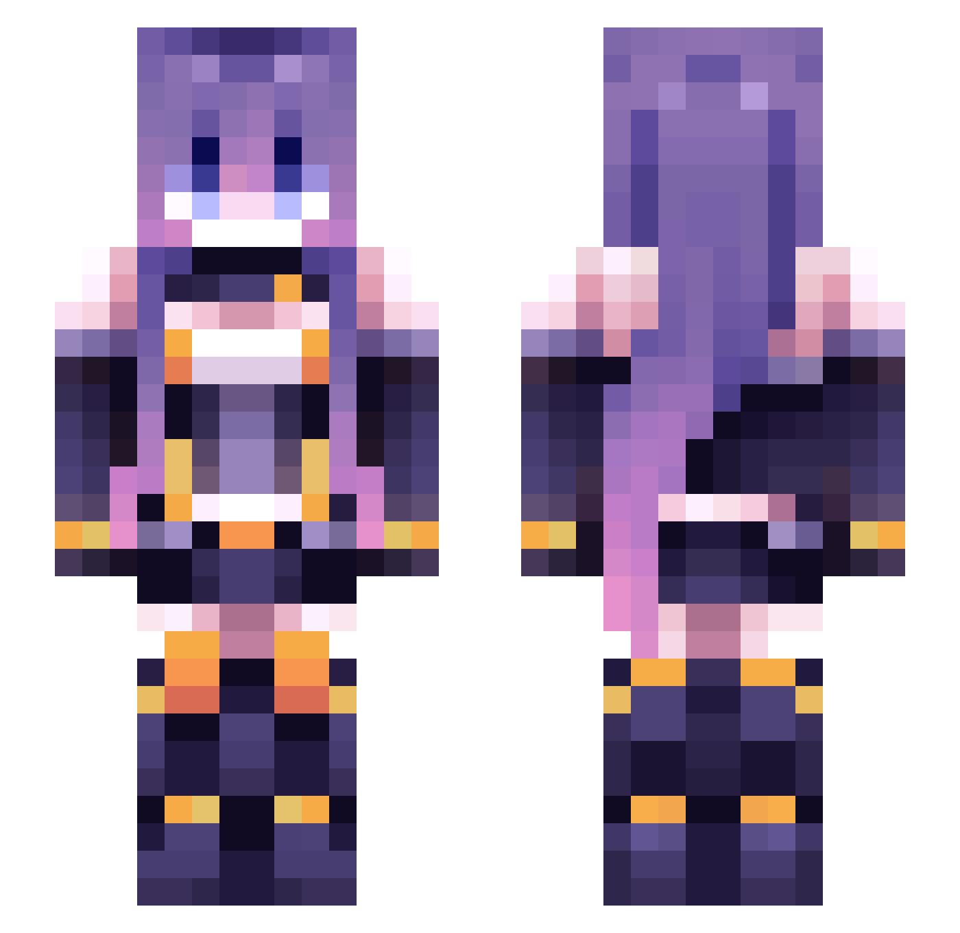 NANOCI Minecraft skin, front and back view