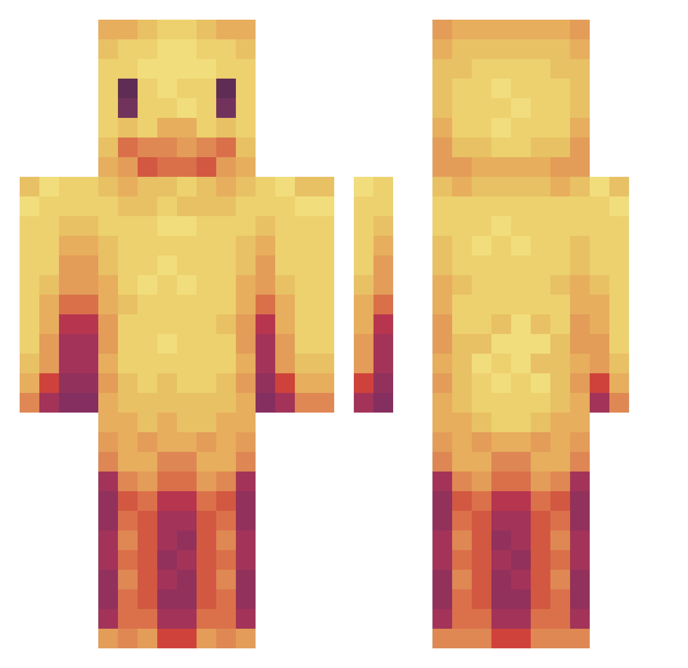 zeumgg Minecraft skin, front and back view