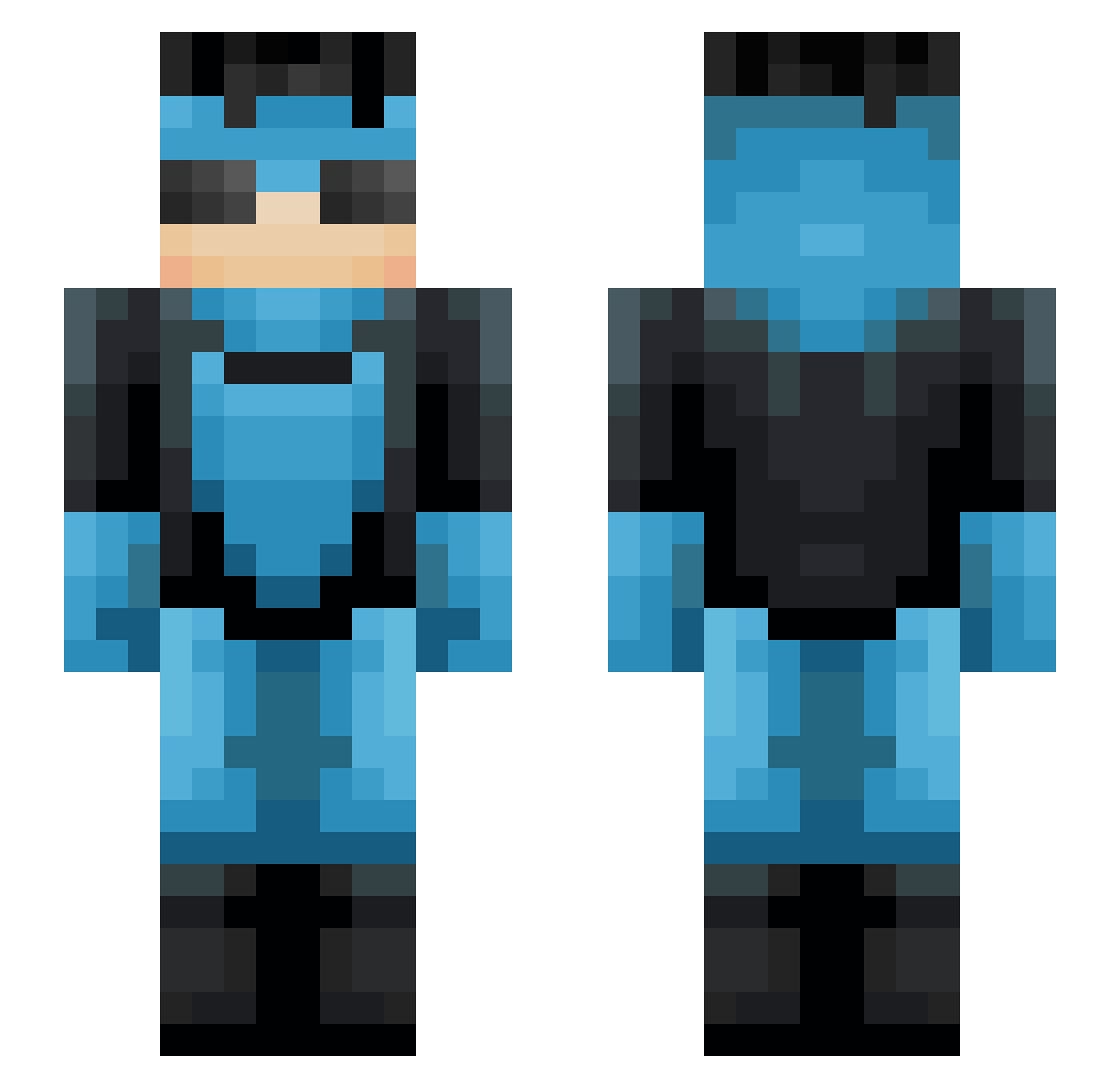 Uvulars Minecraft skin, front and back view