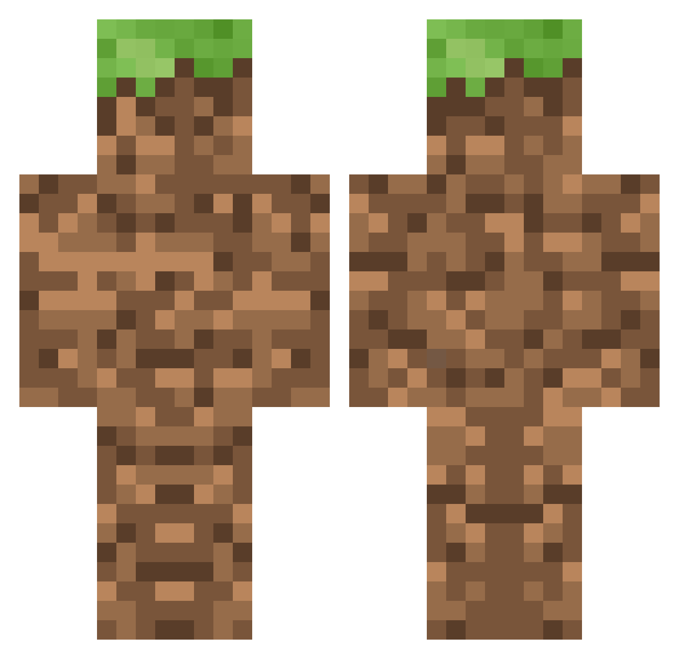 Chorism Minecraft skin, front and back view