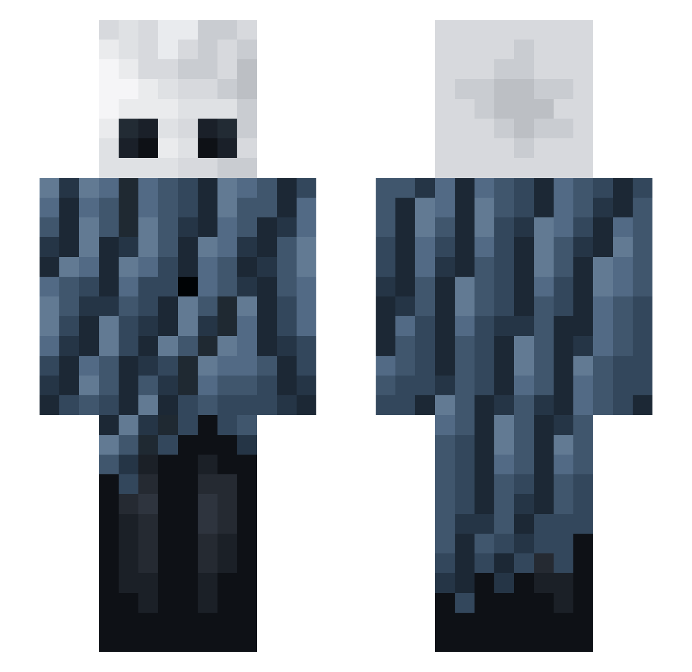 Fovea Minecraft skin, front and back view