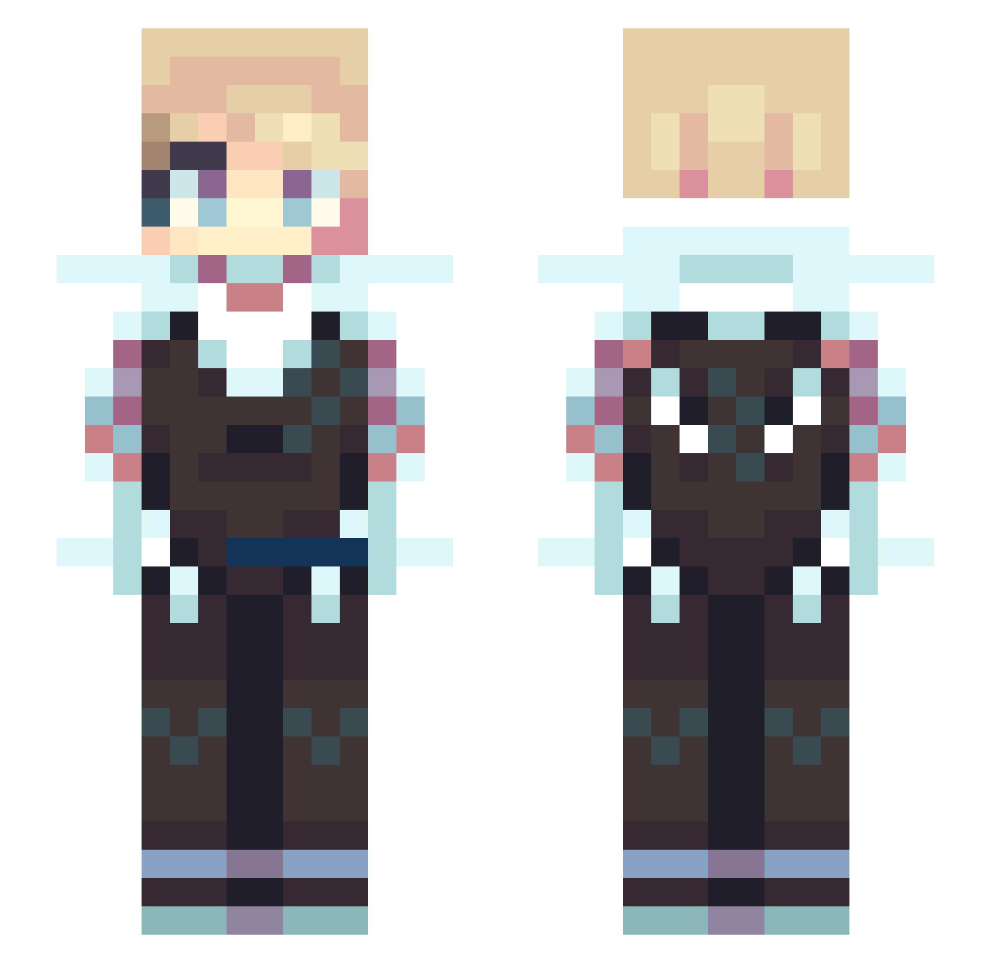 Xen06660 Minecraft skin, front and back view