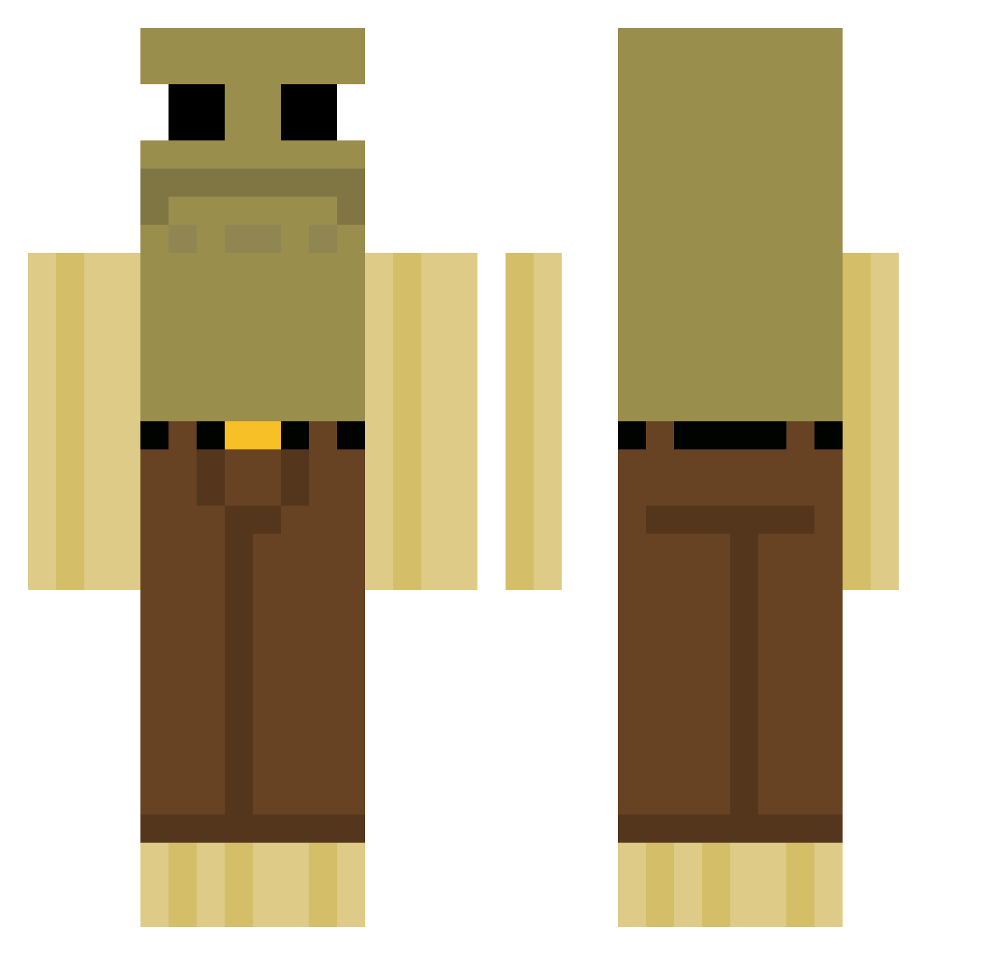 Psynami Minecraft skin, front and back view