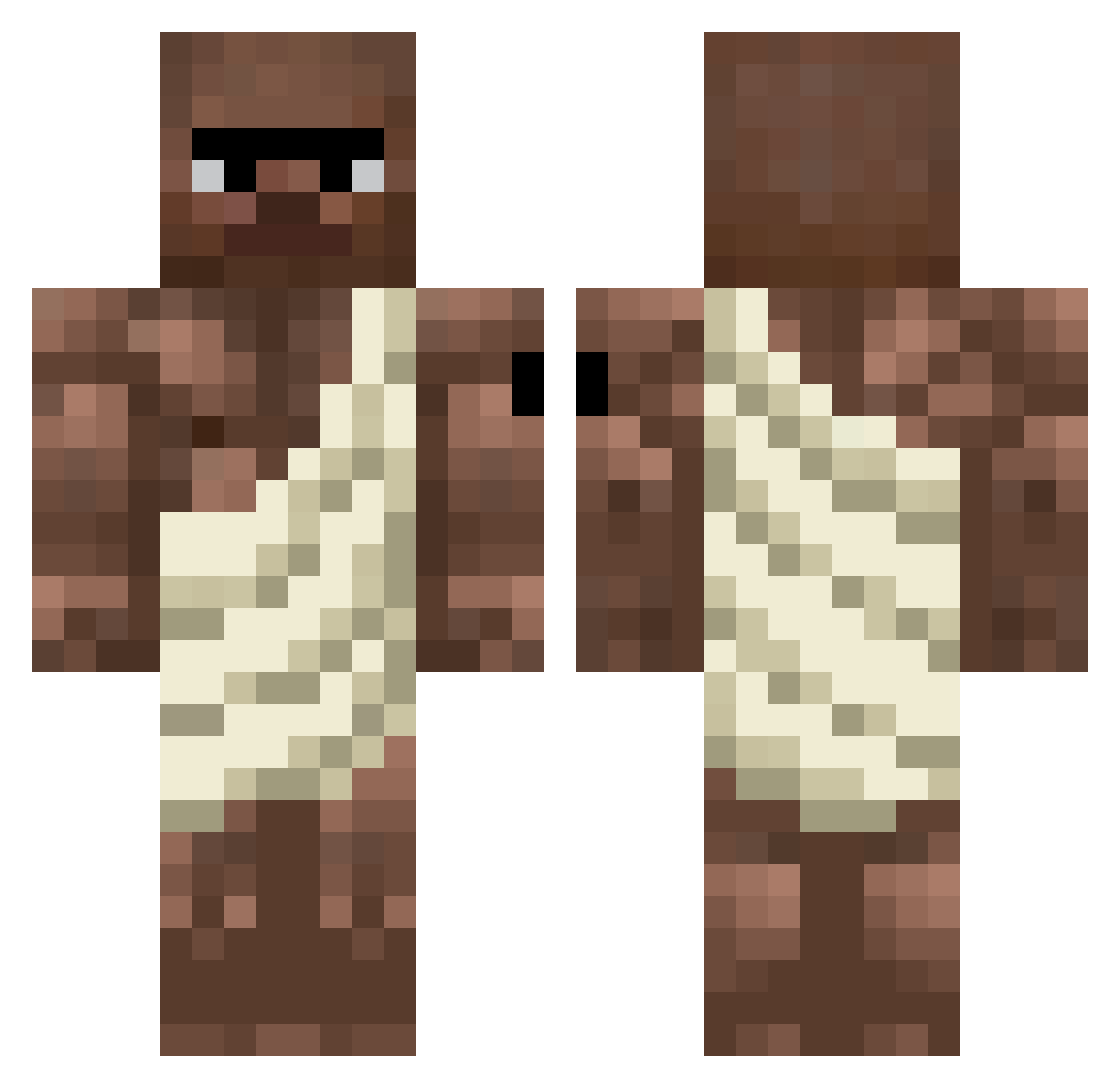 Chunchunmaru228 Minecraft skin, front and back view