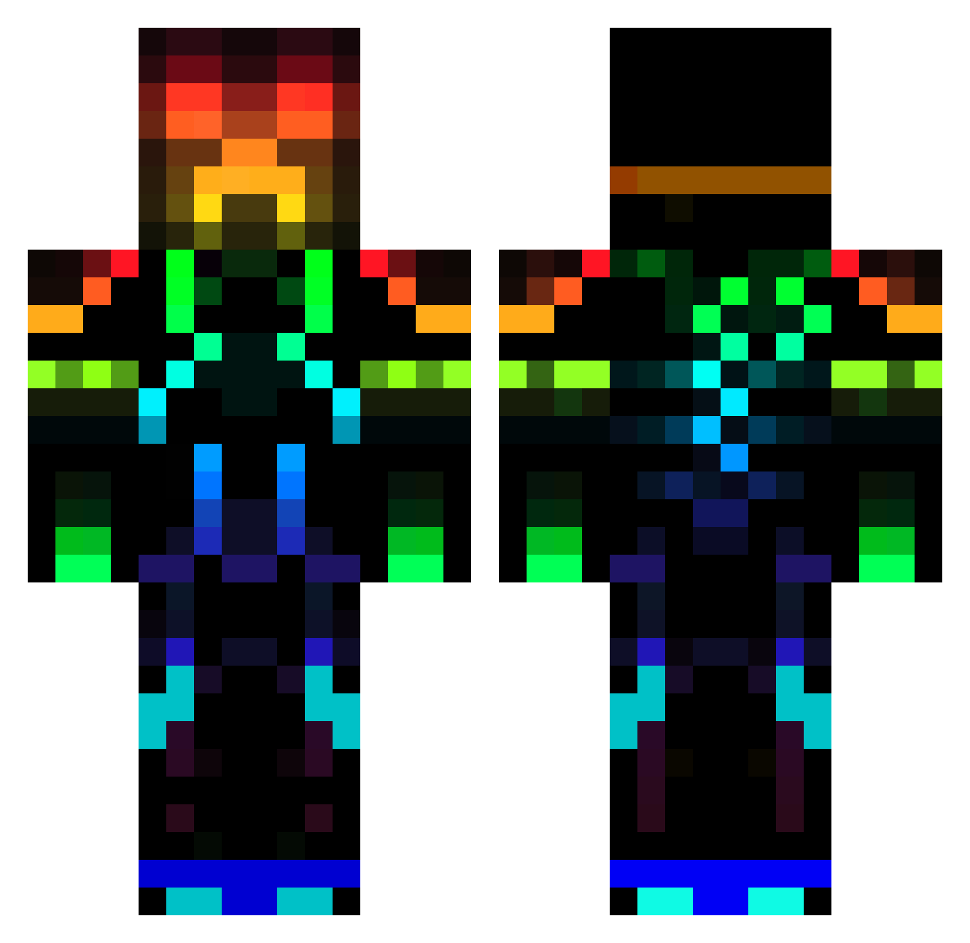 quyqa Minecraft skin, front and back view