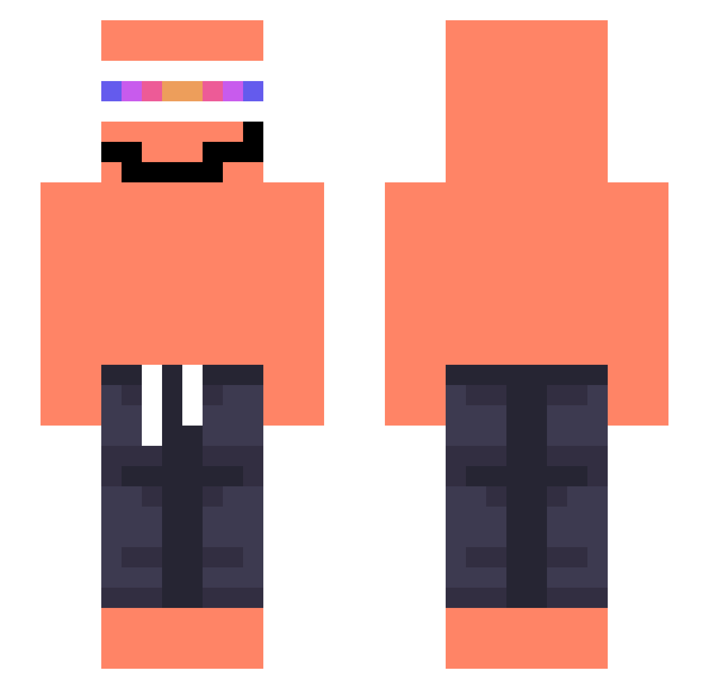 Sidsocool Minecraft skin, front and back view