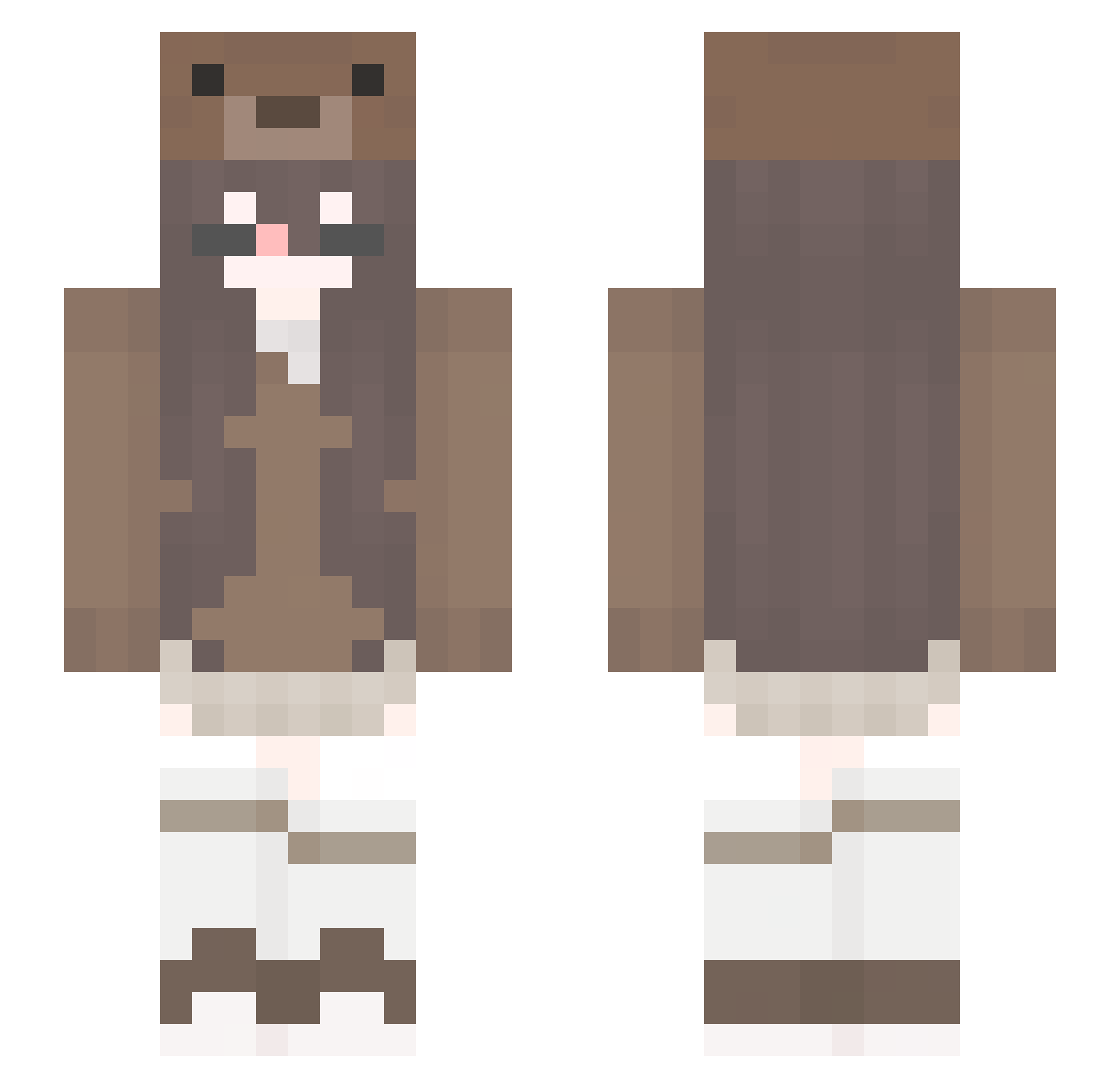 SoftyTM Minecraft skin, front and back view