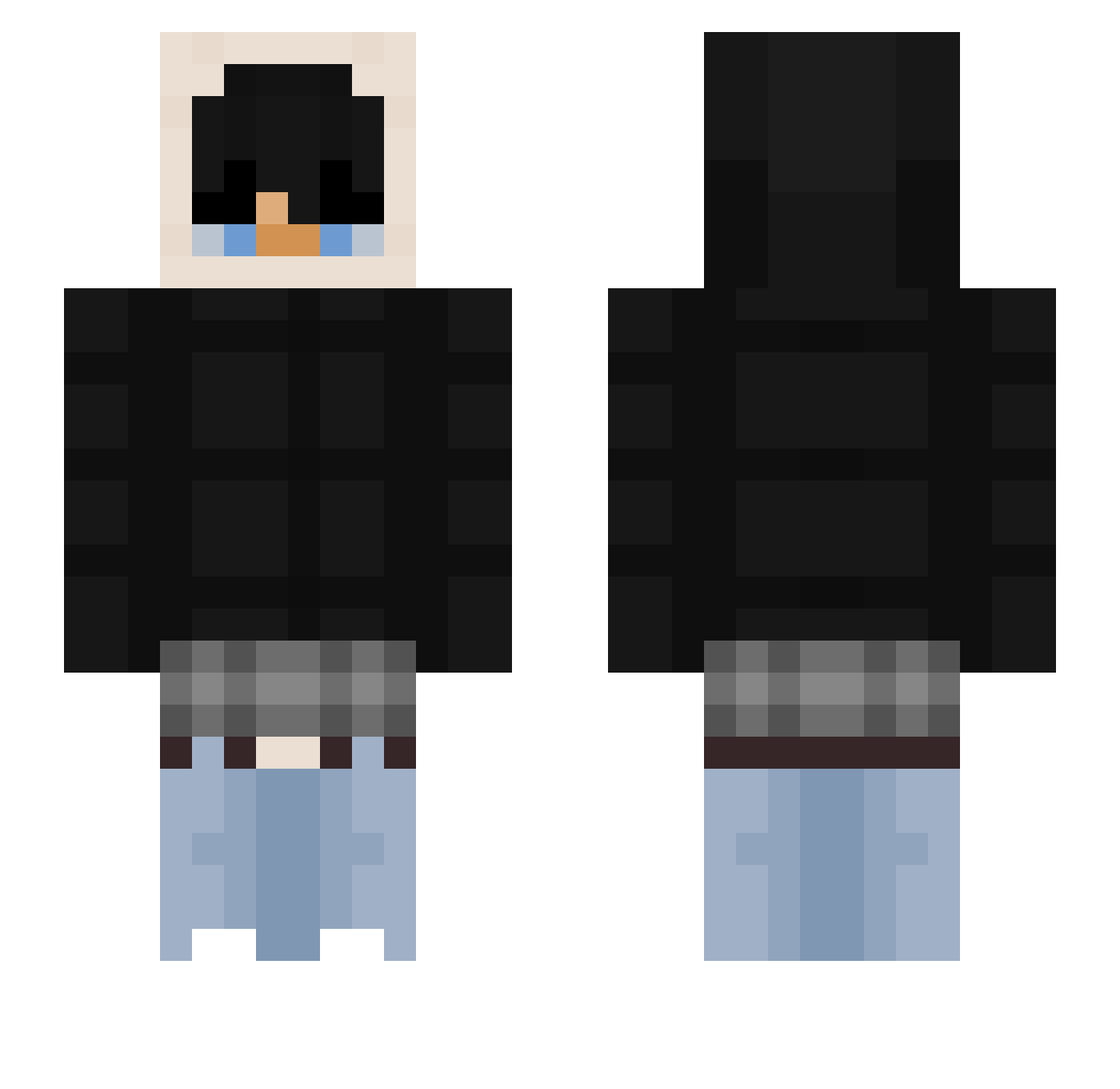Skyts Minecraft skin, front and back view