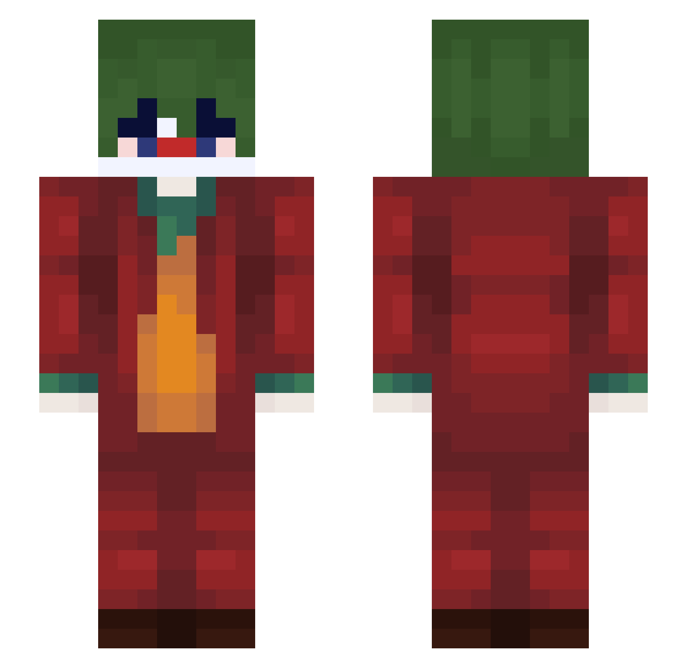 xPaul0410 Minecraft skin, front and back view