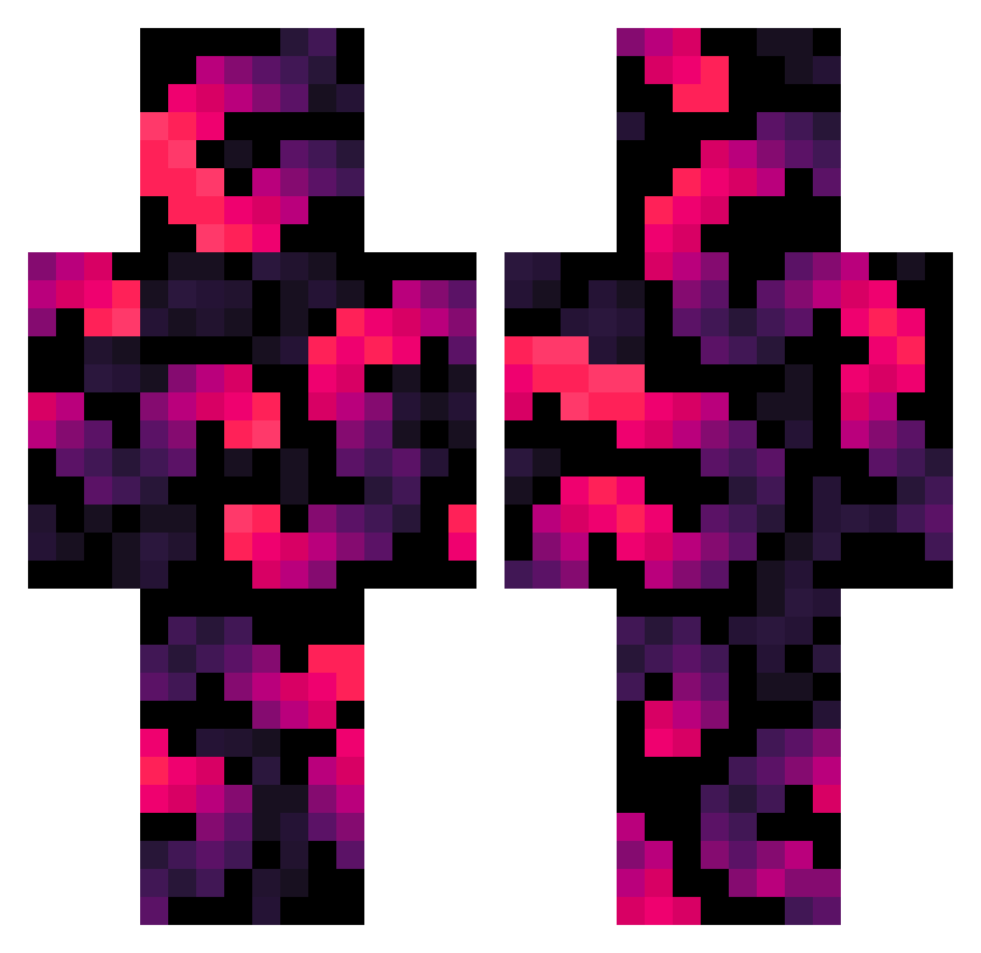 teddyburns Minecraft skin, front and back view