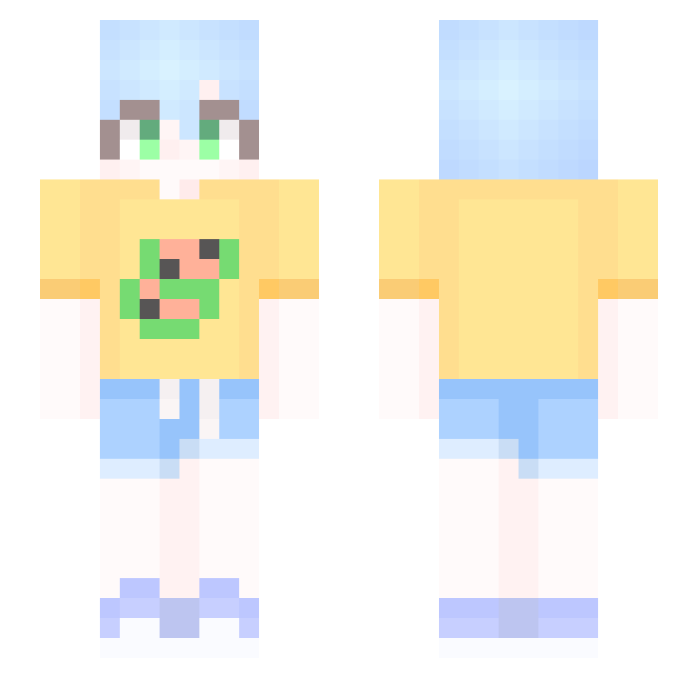 Thanos_is_God Minecraft skin, front and back view