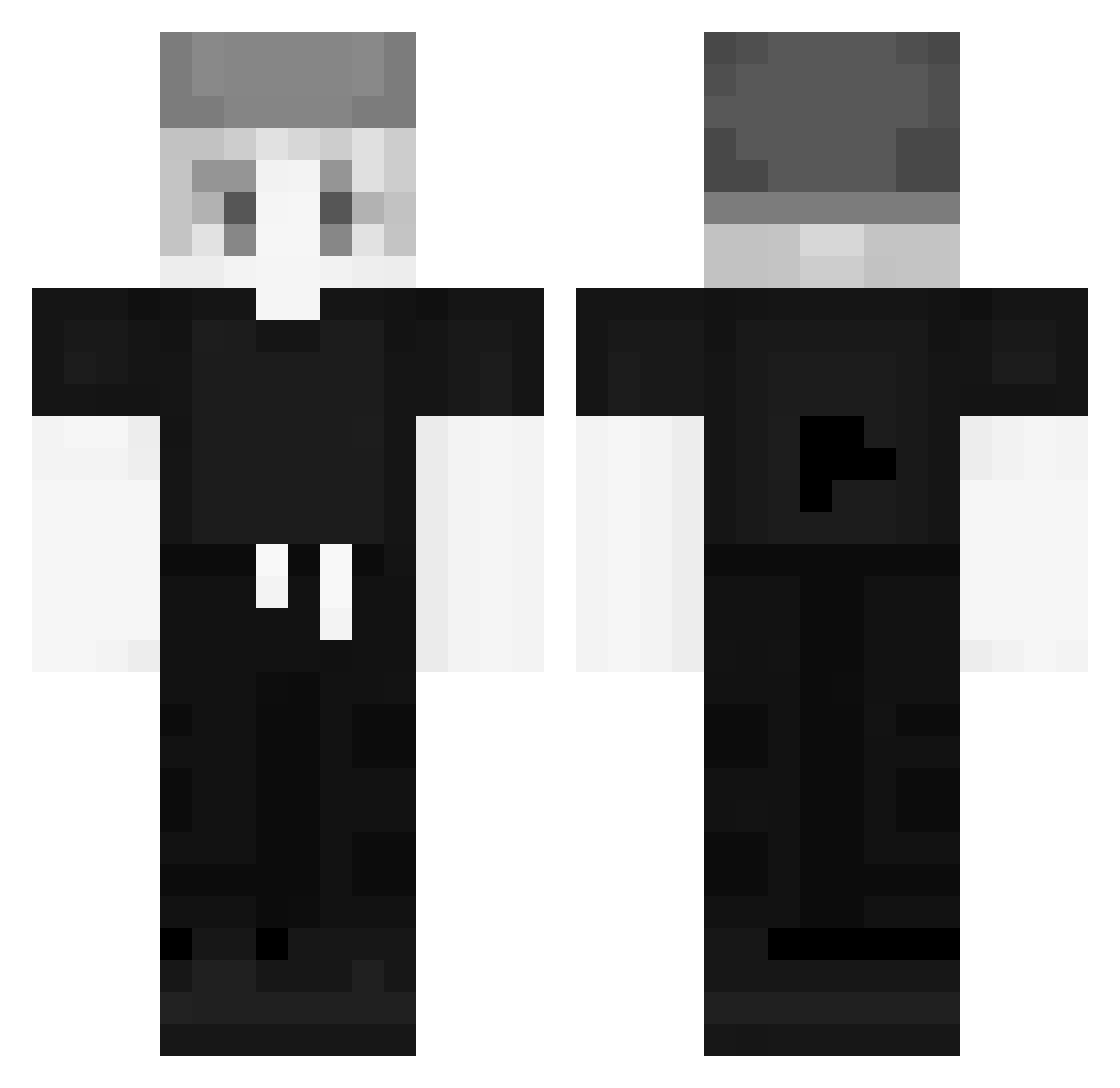Vox4l Minecraft skin, front and back view