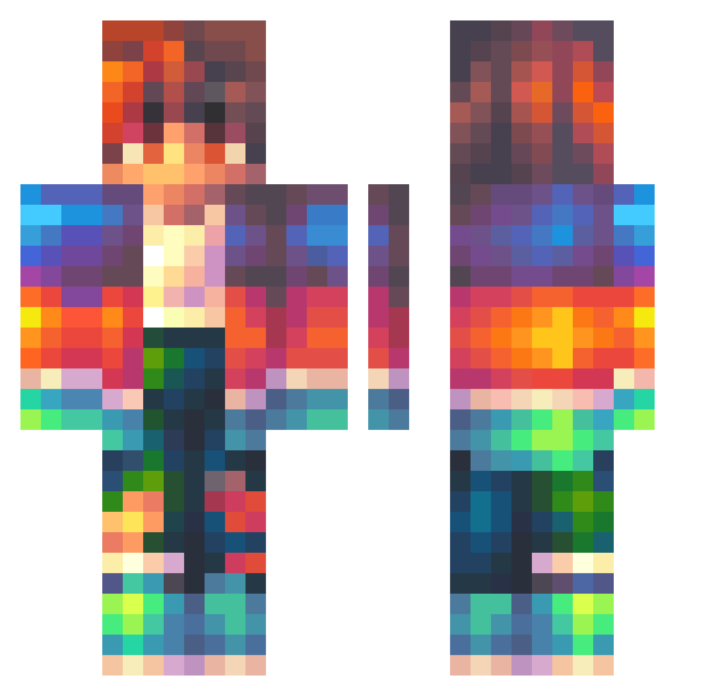 YesterdayBread Minecraft skin, front and back view