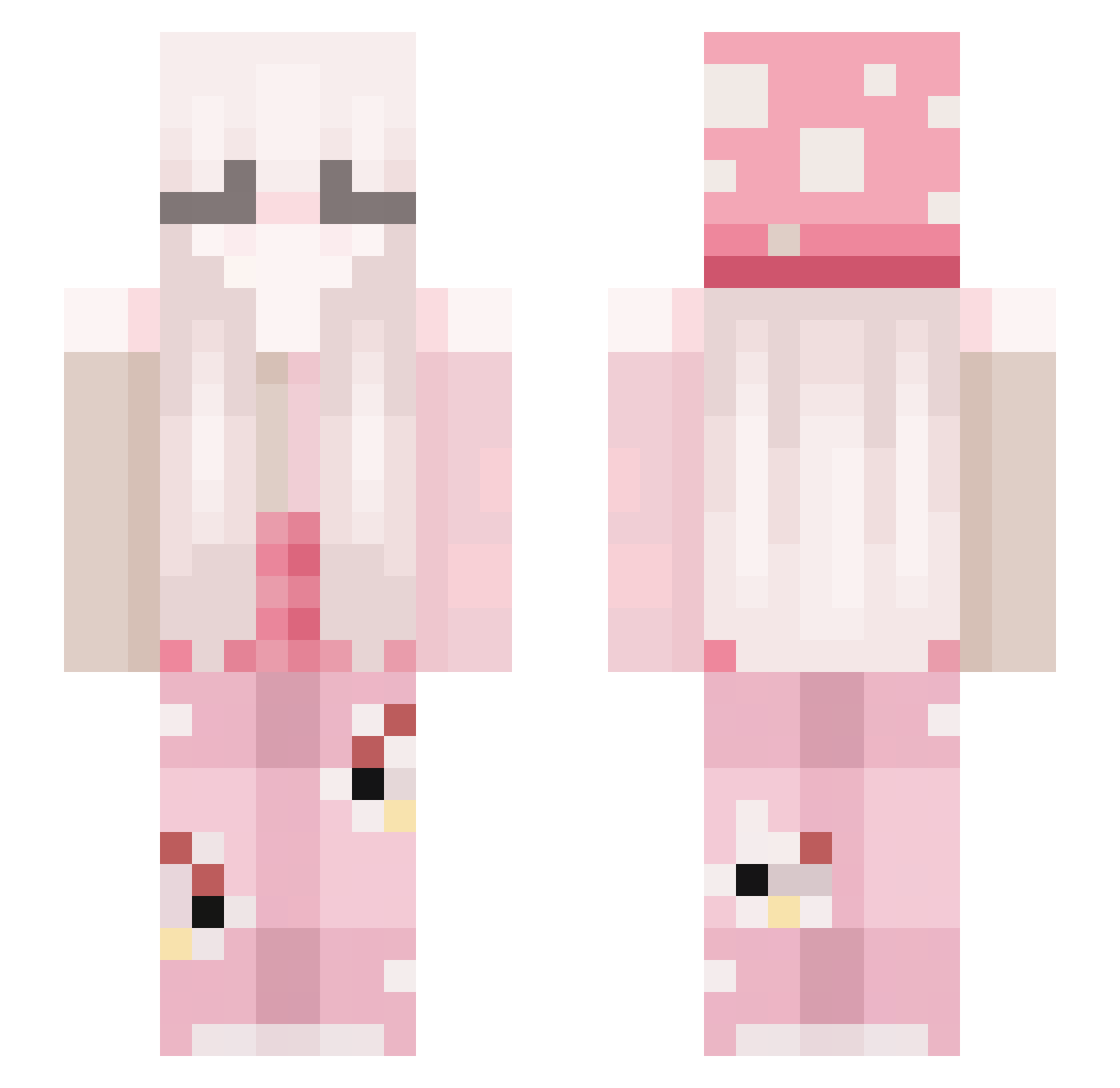Itzz_misa Minecraft skin, front and back view