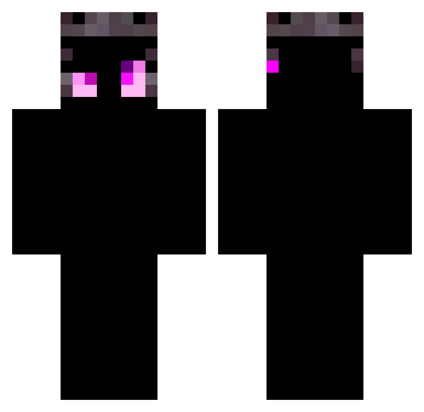 NullData Minecraft skin, front and back view