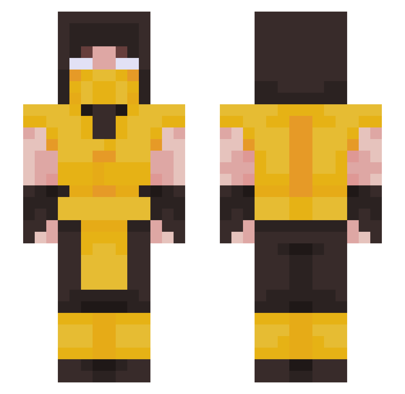 Onryo10 Minecraft skin, front and back view