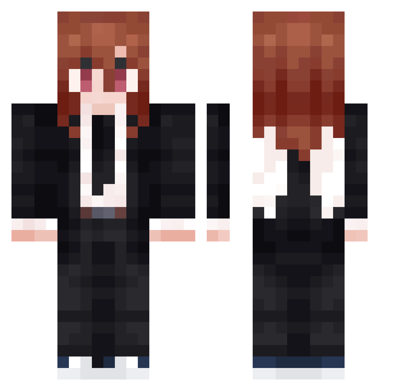 PanDeWuayaba Minecraft skin, front and back view