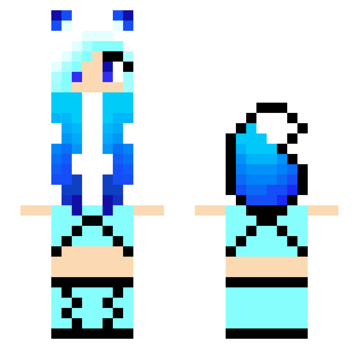 Polgara101 Minecraft skin, front and back view