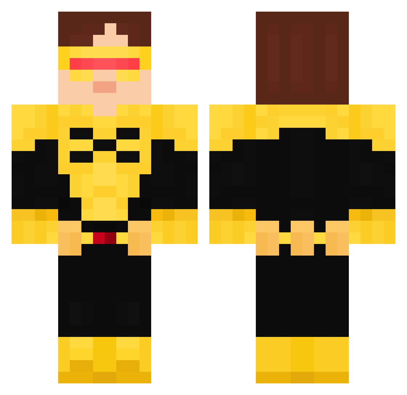 Squidd64 Minecraft skin, front and back view
