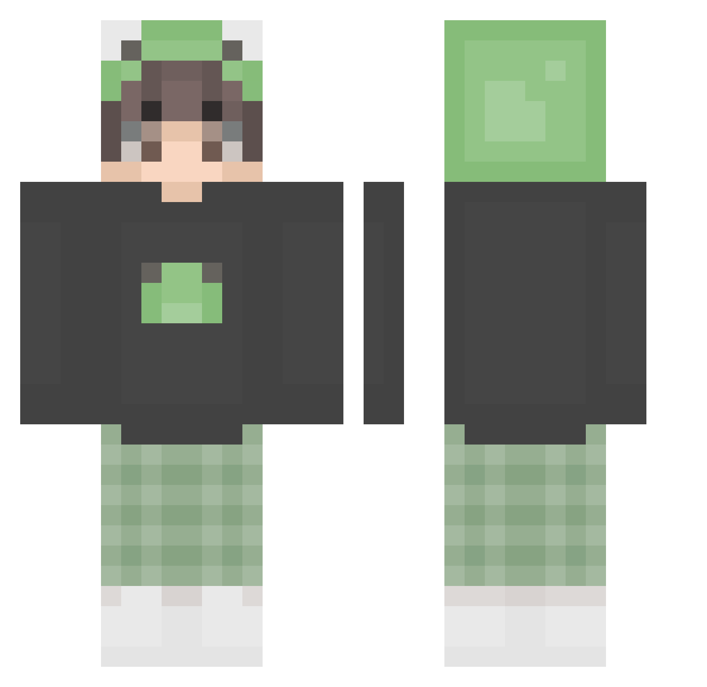 Kaue1202 Minecraft skin, front and back view