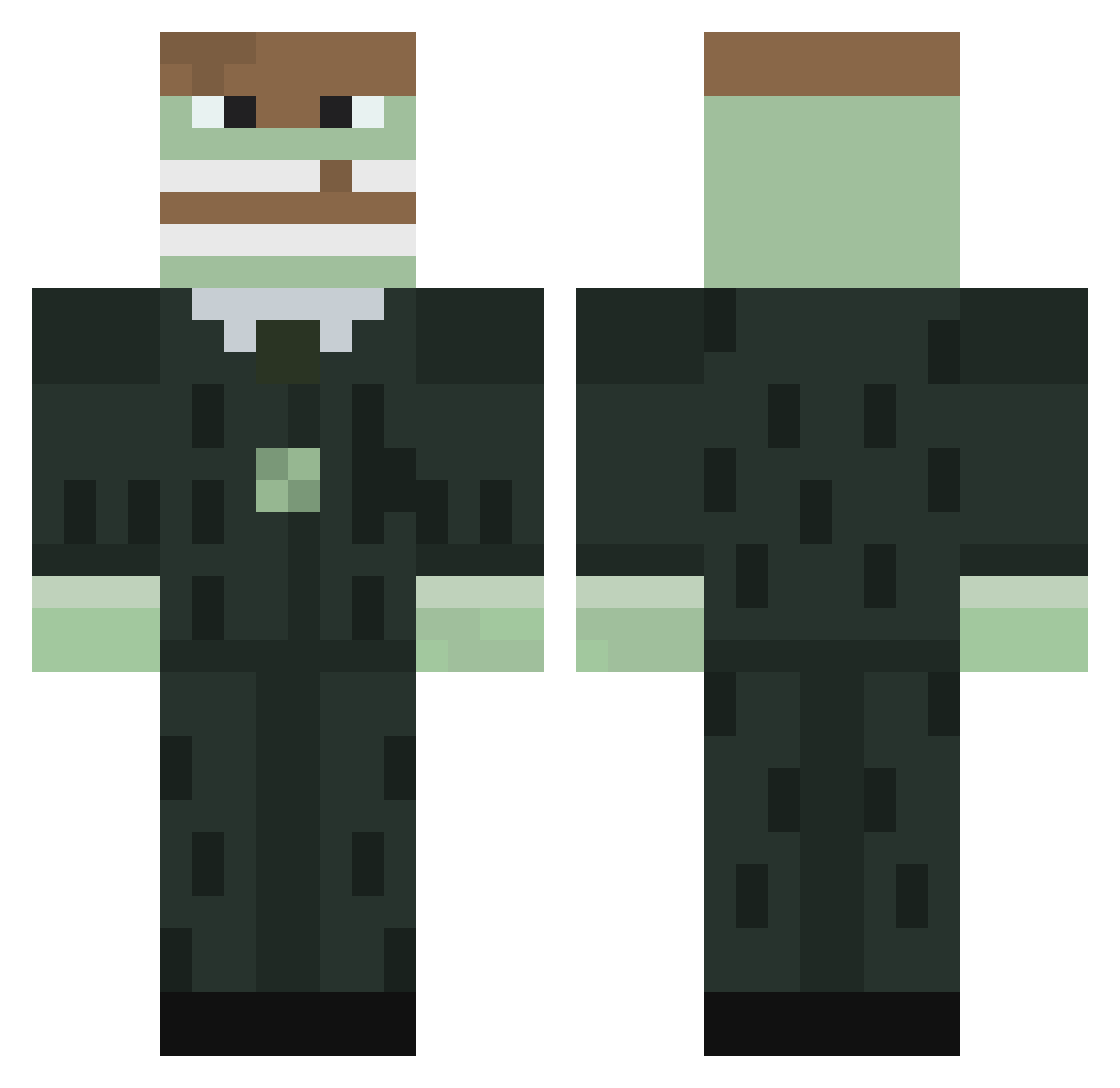 CrunchyCrois Minecraft skin, front and back view