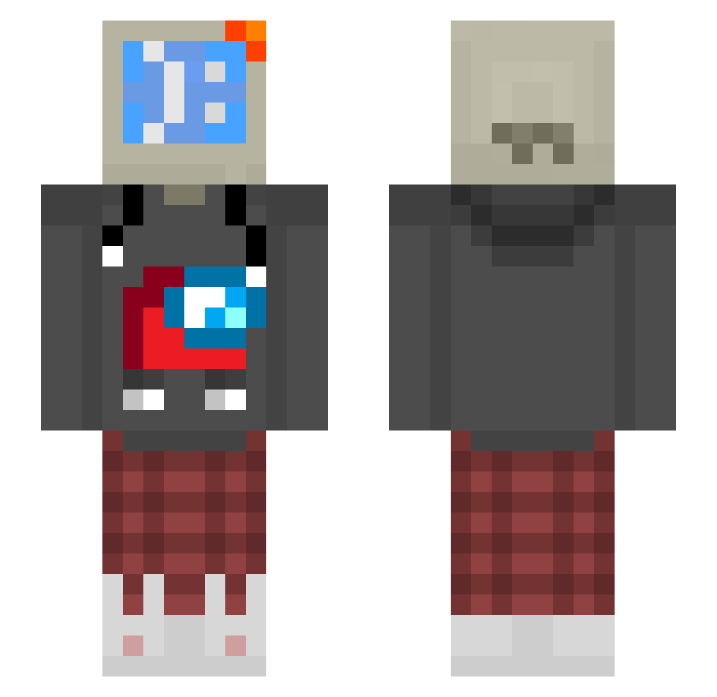 Xp_Person Minecraft skin, front and back view