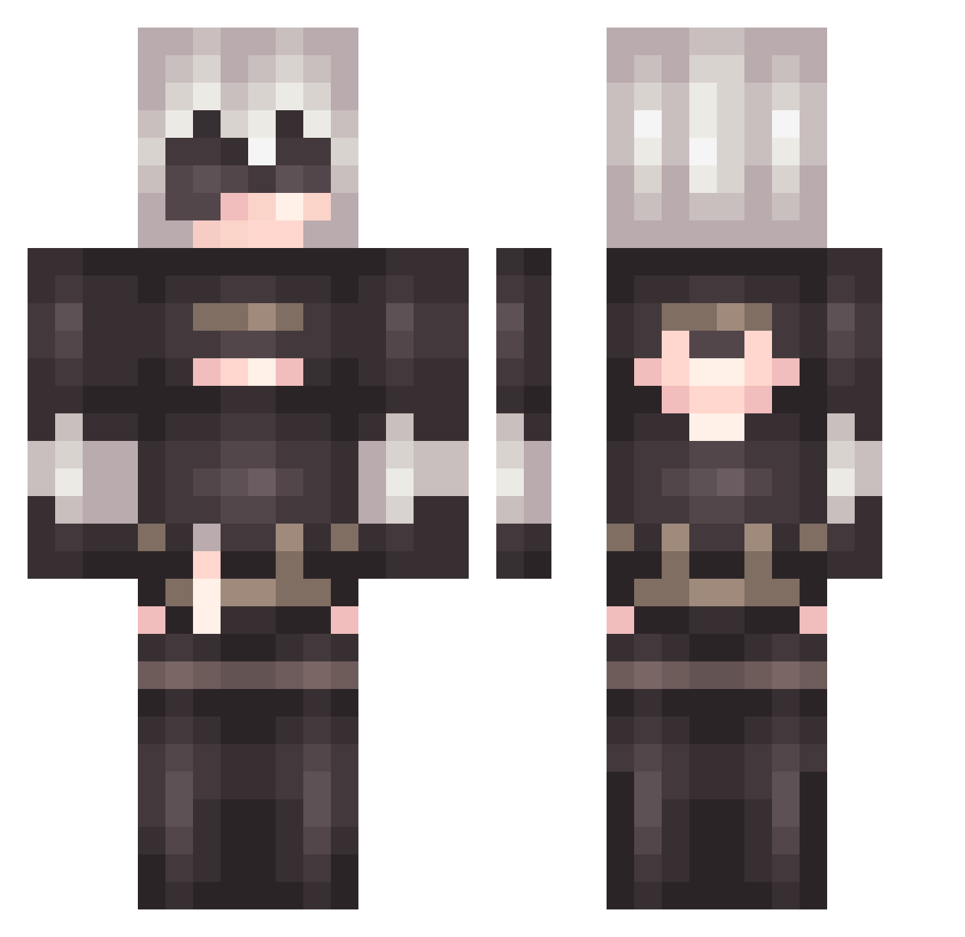 Elianore Minecraft skin, front and back view