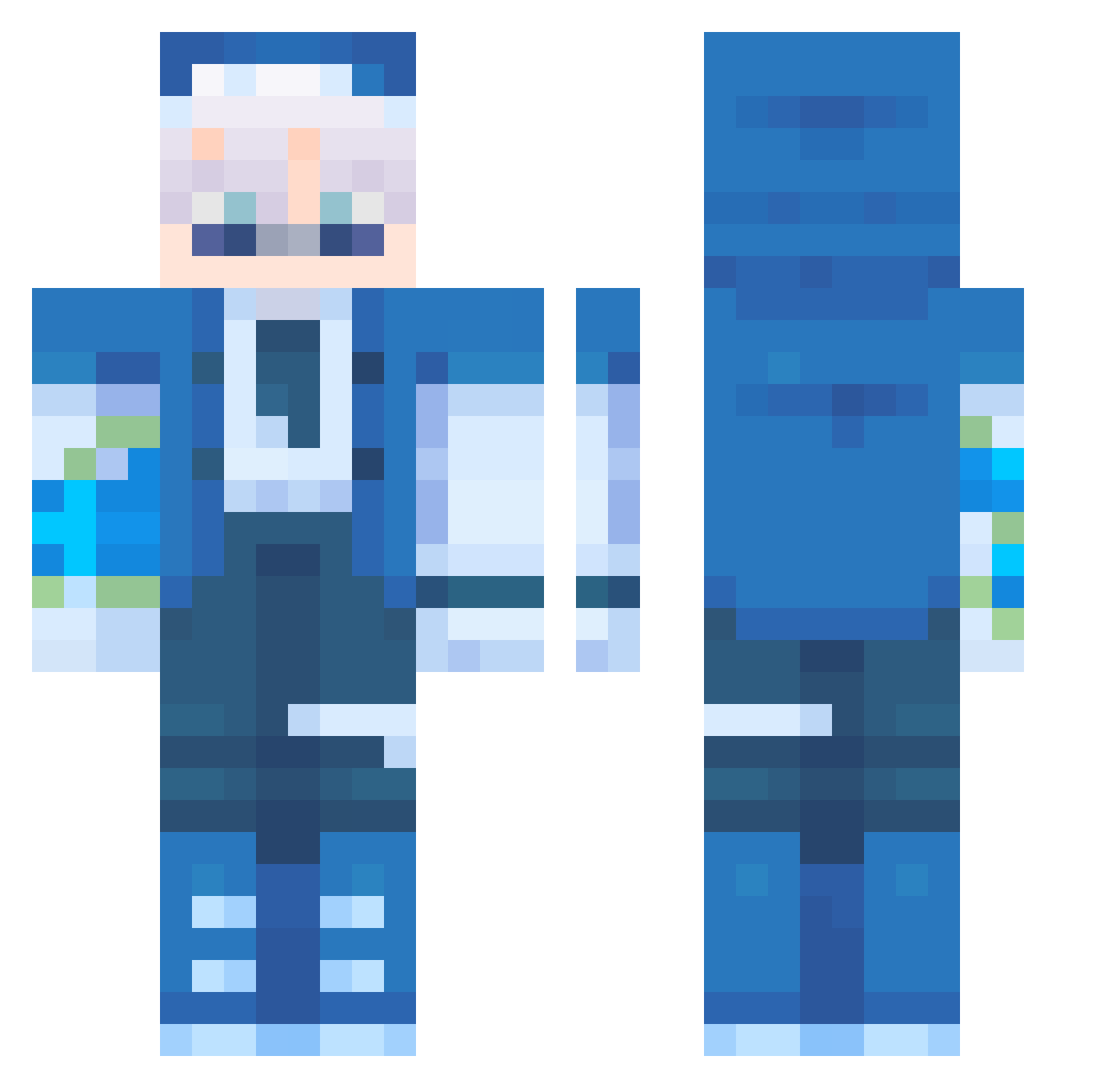 volnixx Minecraft skin, front and back view