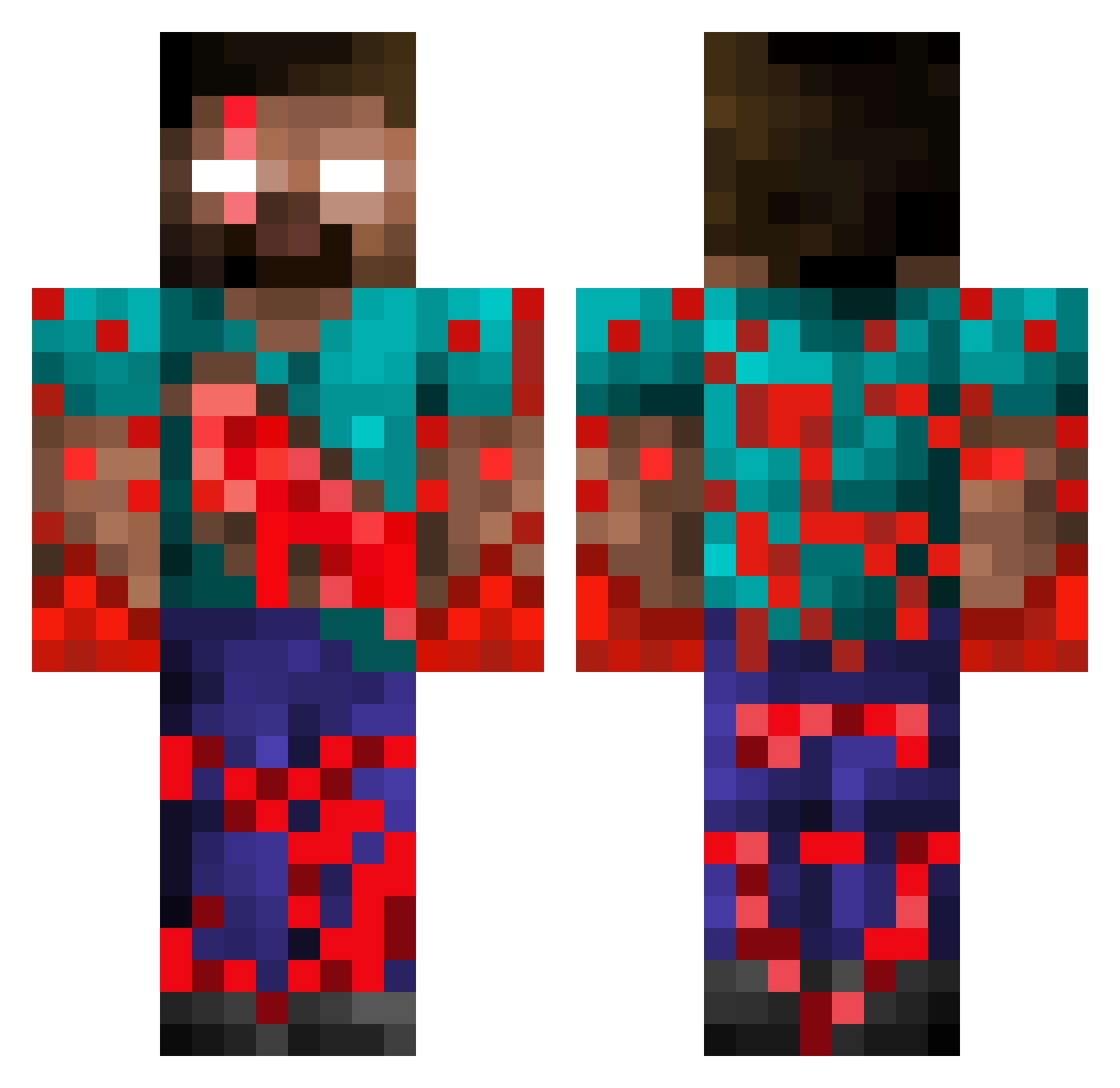 dancinrain Minecraft skin, front and back view