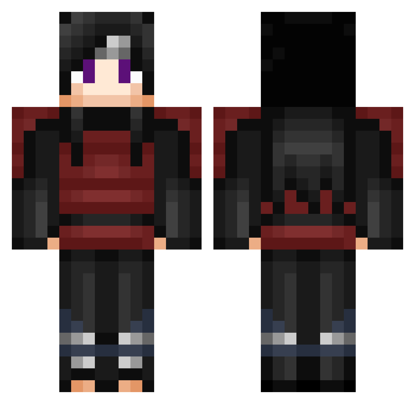 BabyiSparkton Minecraft skin, front and back view