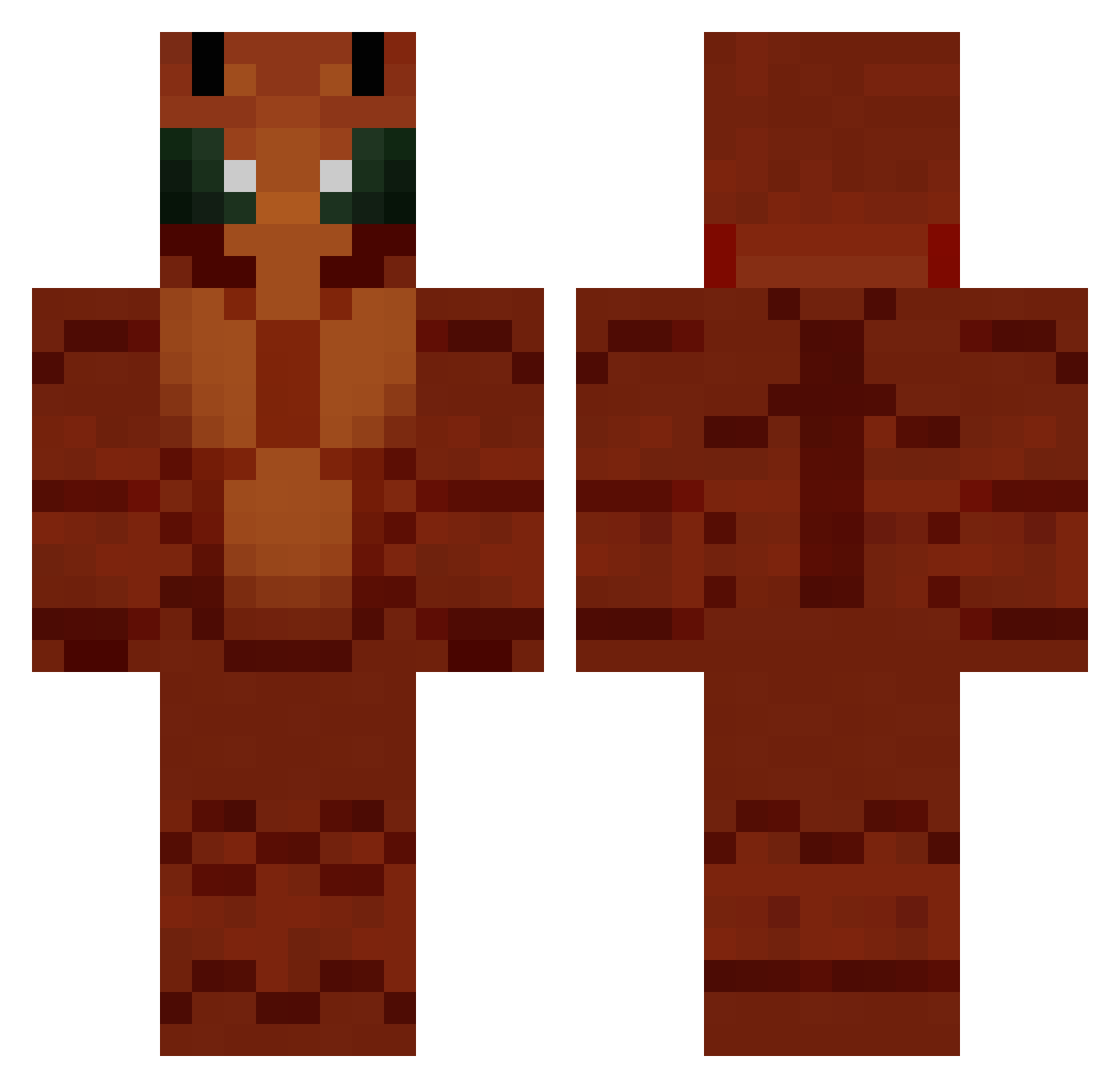 Kufczak Minecraft skin, front and back view