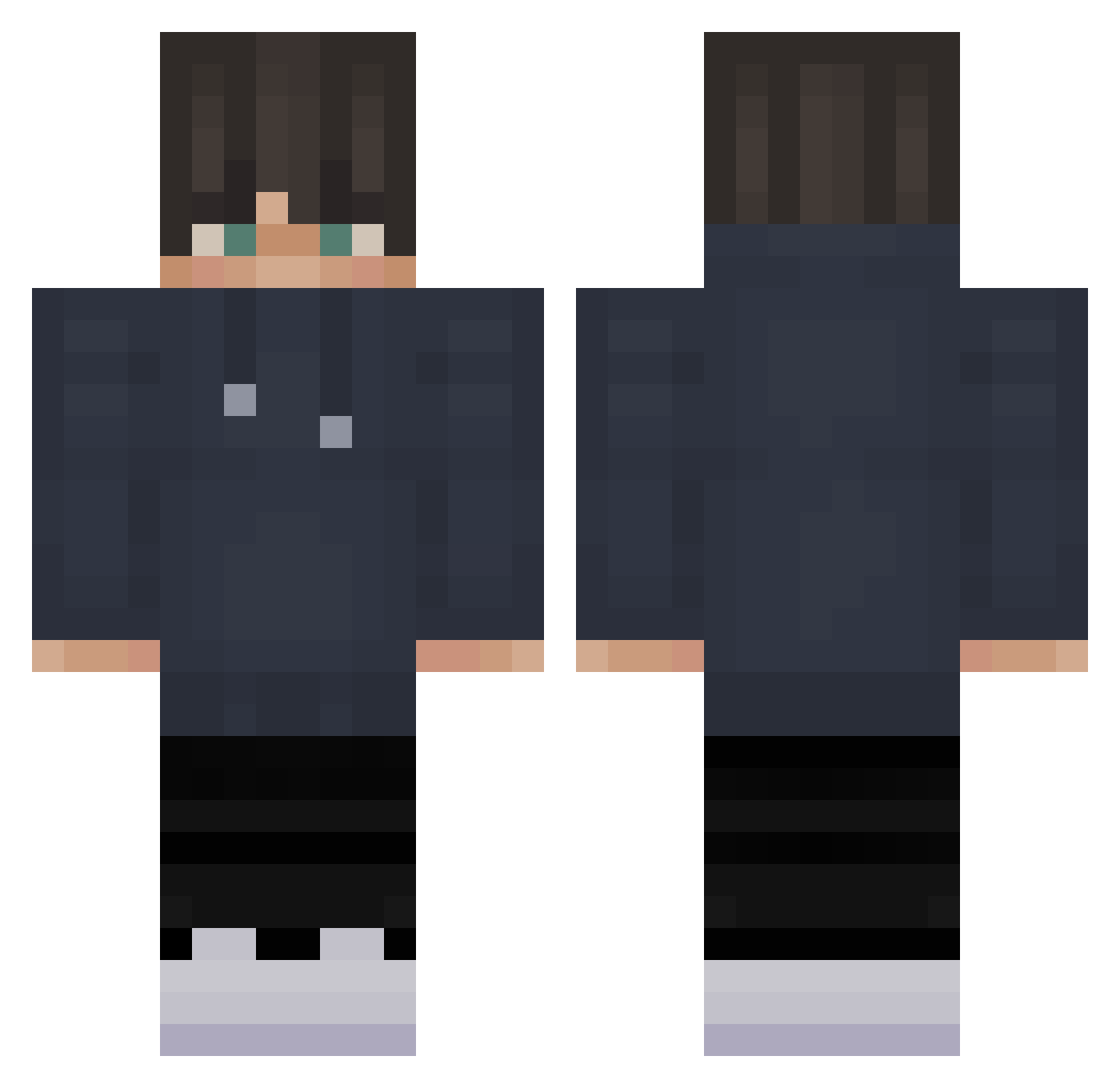 withea7 Minecraft skin, front and back view