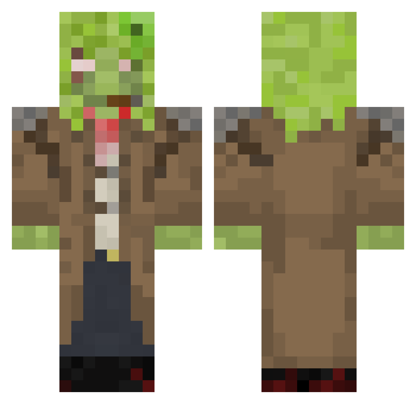 go0b3ry Minecraft skin, front and back view