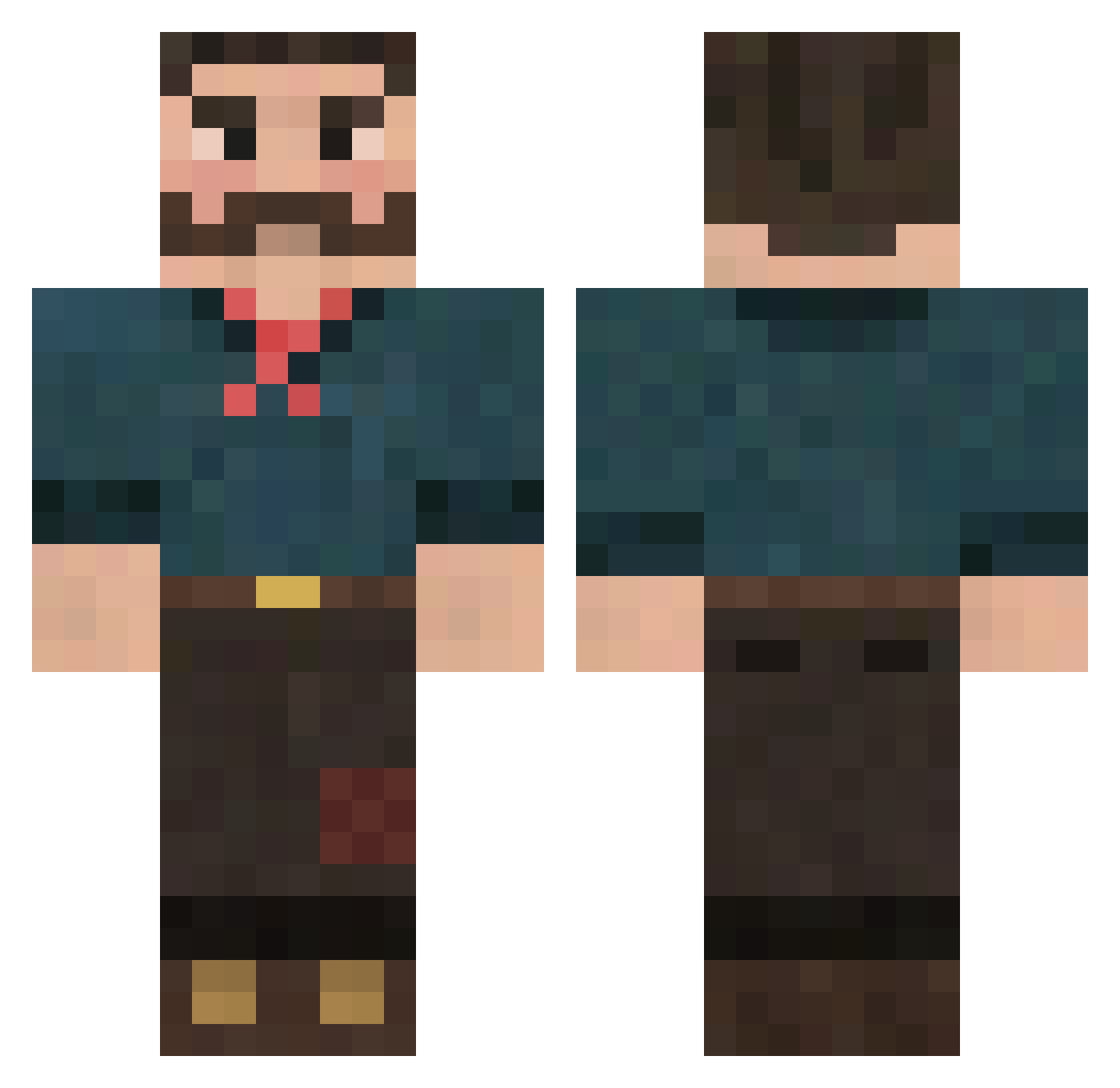 cumberbo Minecraft skin, front and back view