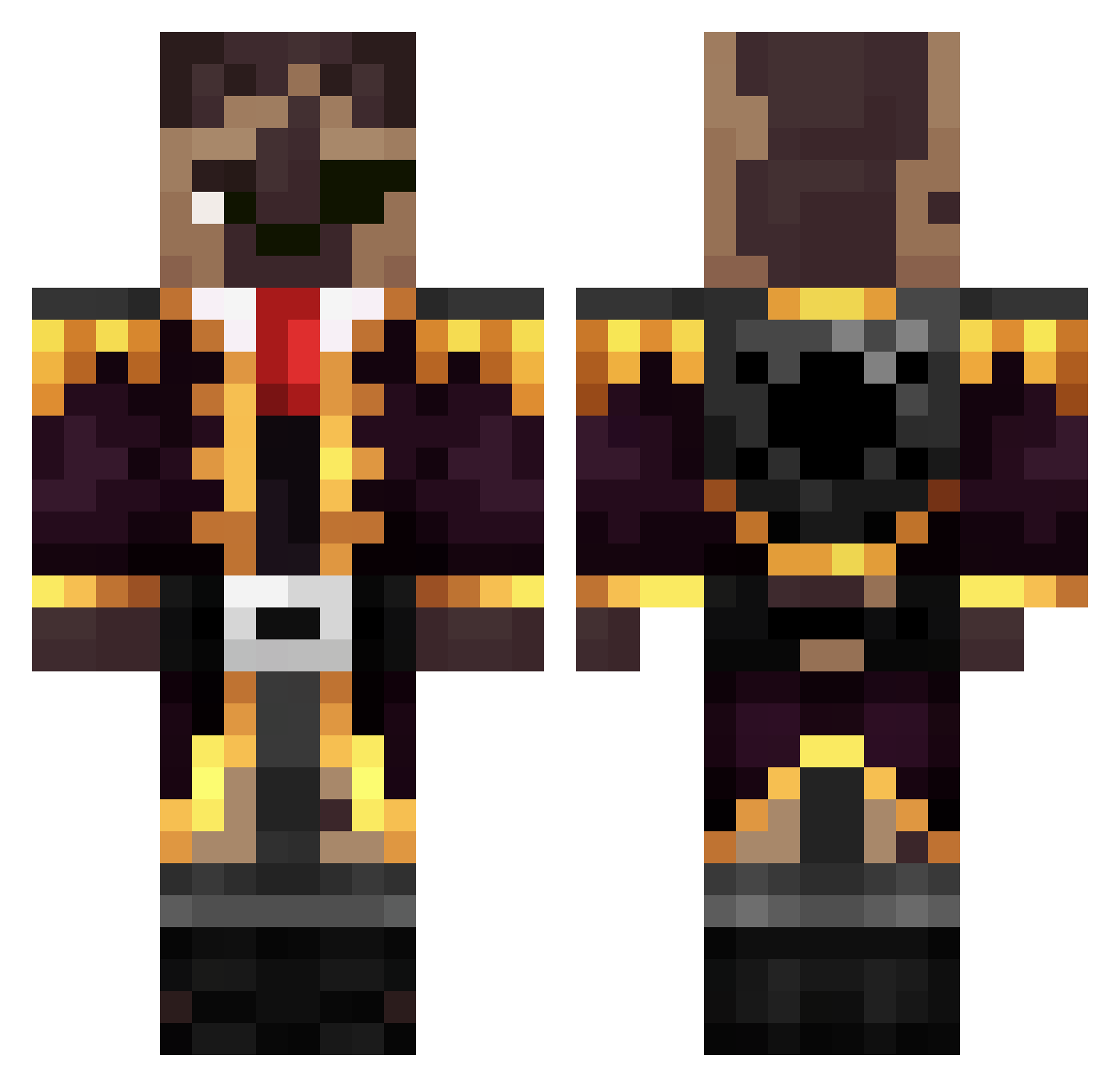 ActuallyMint Minecraft skin, front and back view
