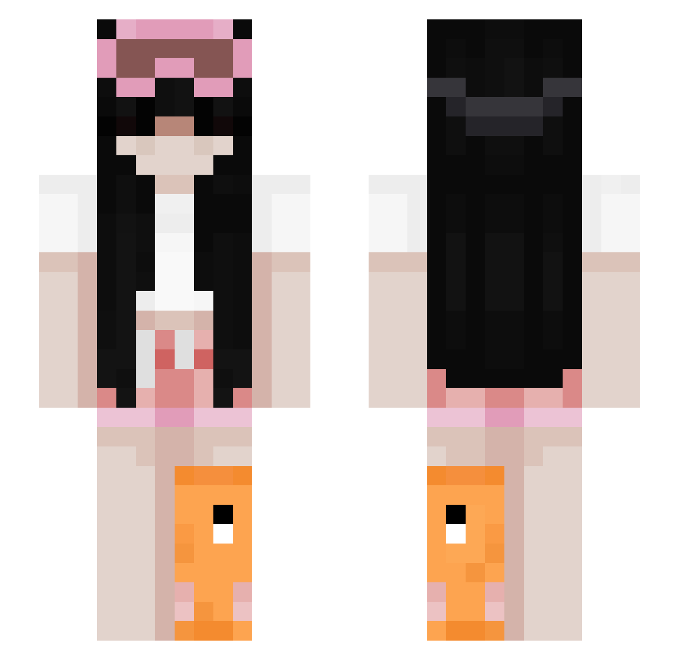 veryraree Minecraft skin, front and back view