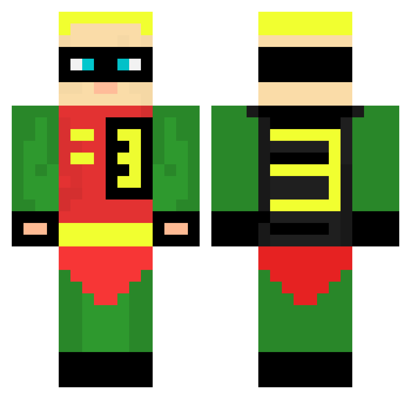 Intrepidness Minecraft skin, front and back view