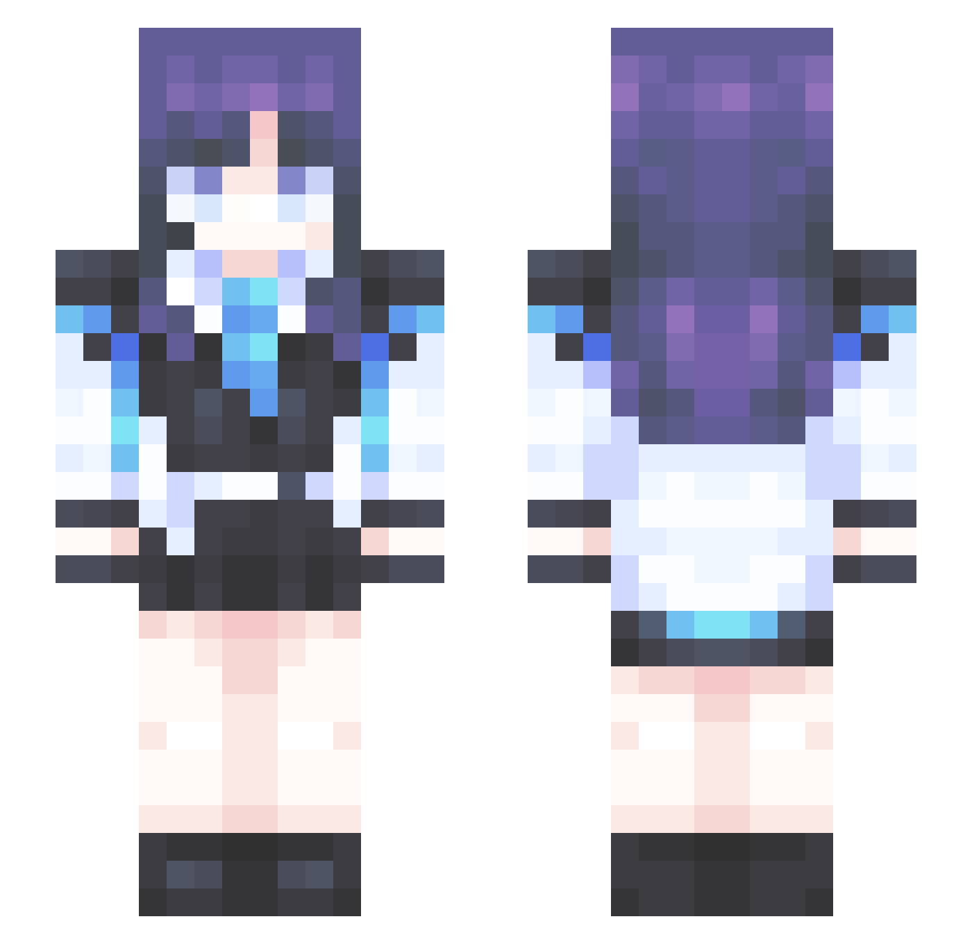 DACAUHC Minecraft skin, front and back view