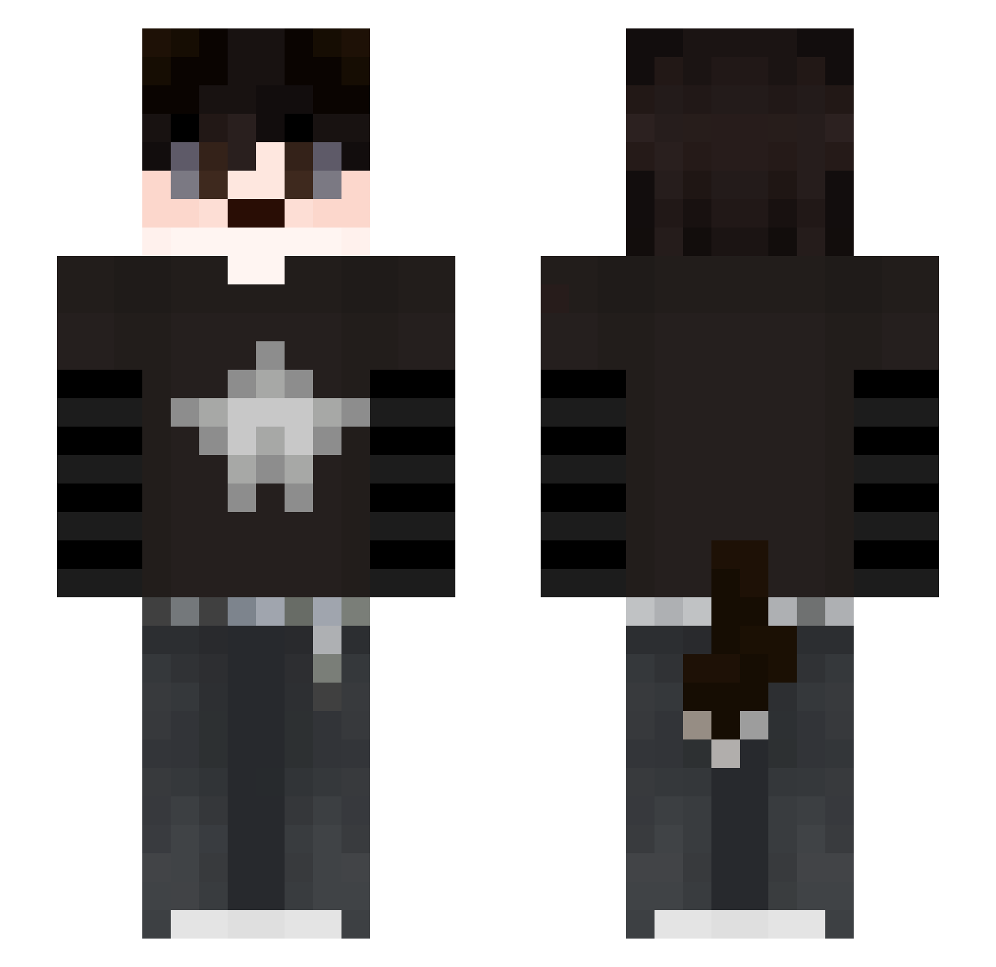 Theblade0434 Minecraft skin, front and back view