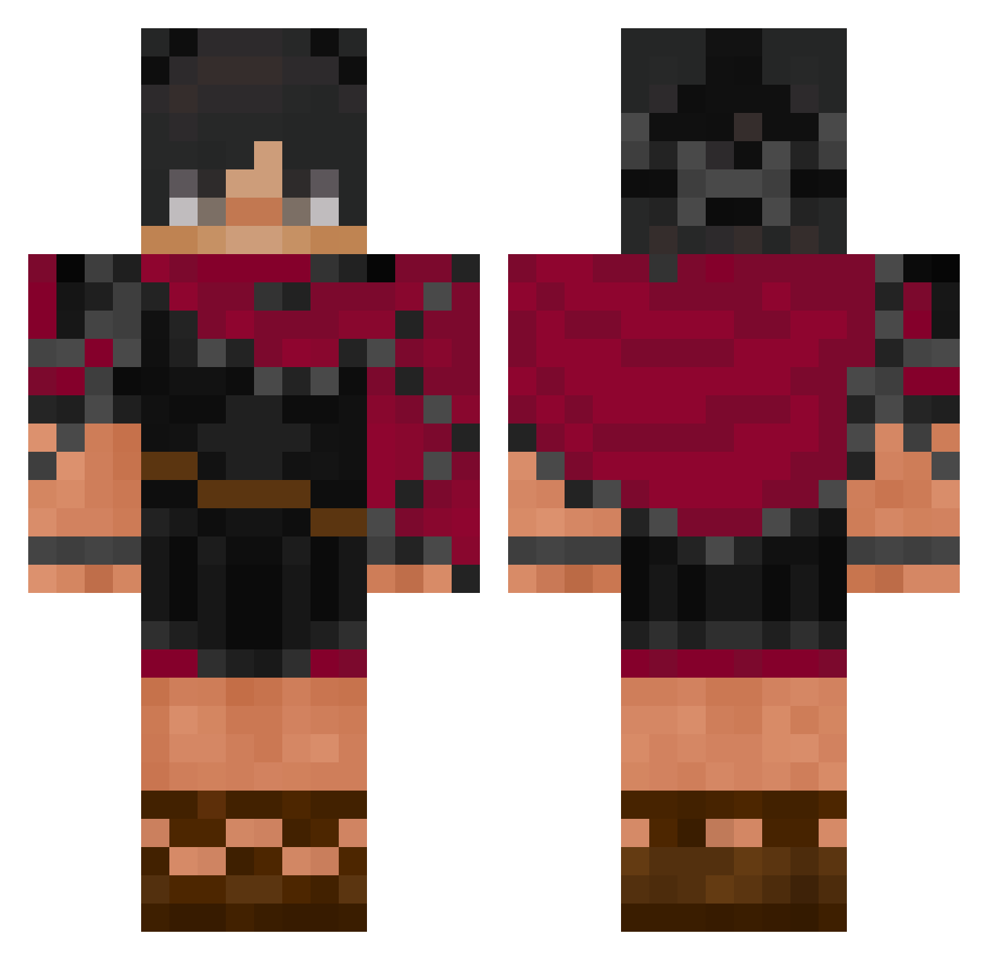 Viticen Minecraft skin, front and back view