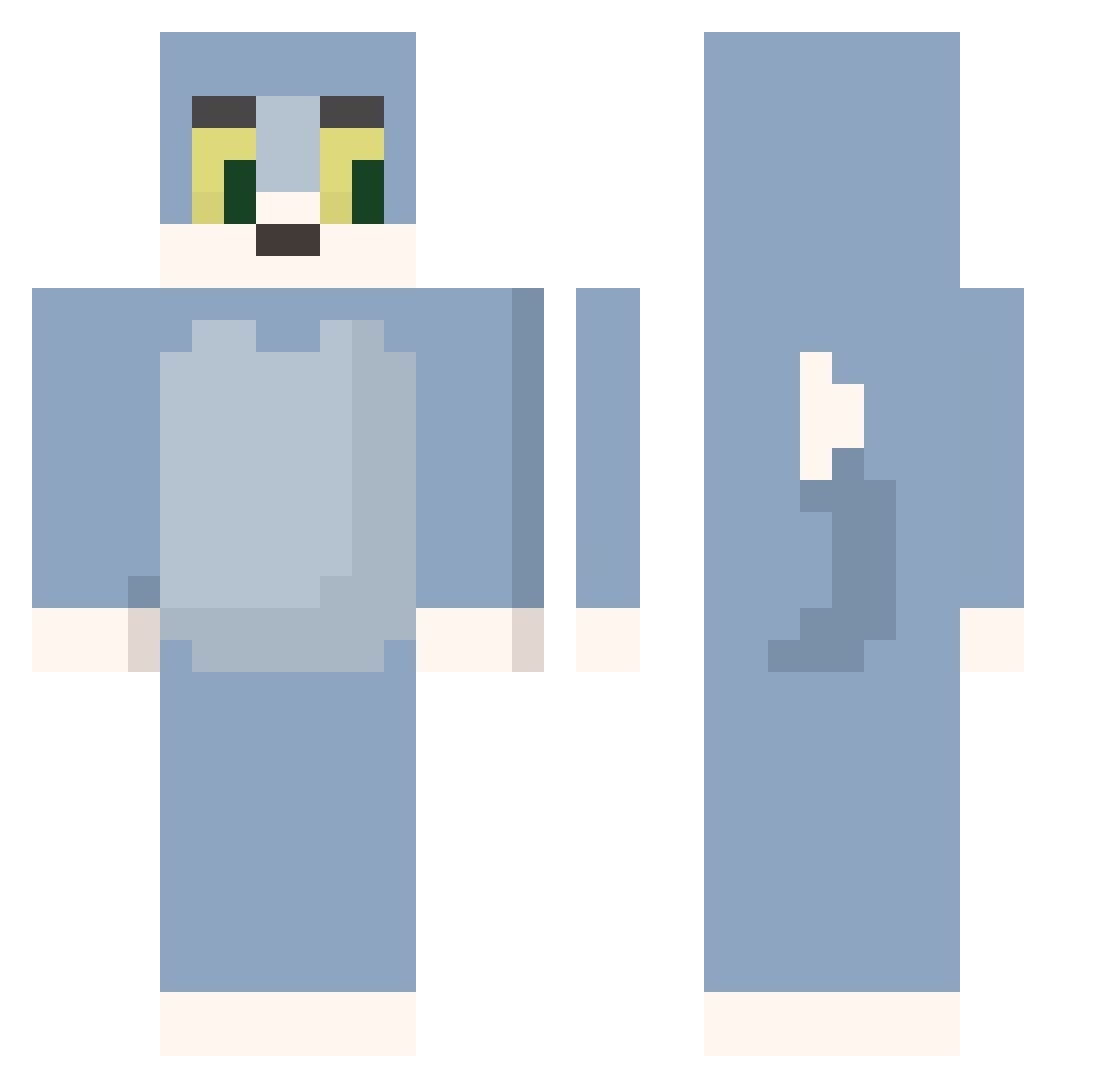 UneTartine Minecraft skin, front and back view