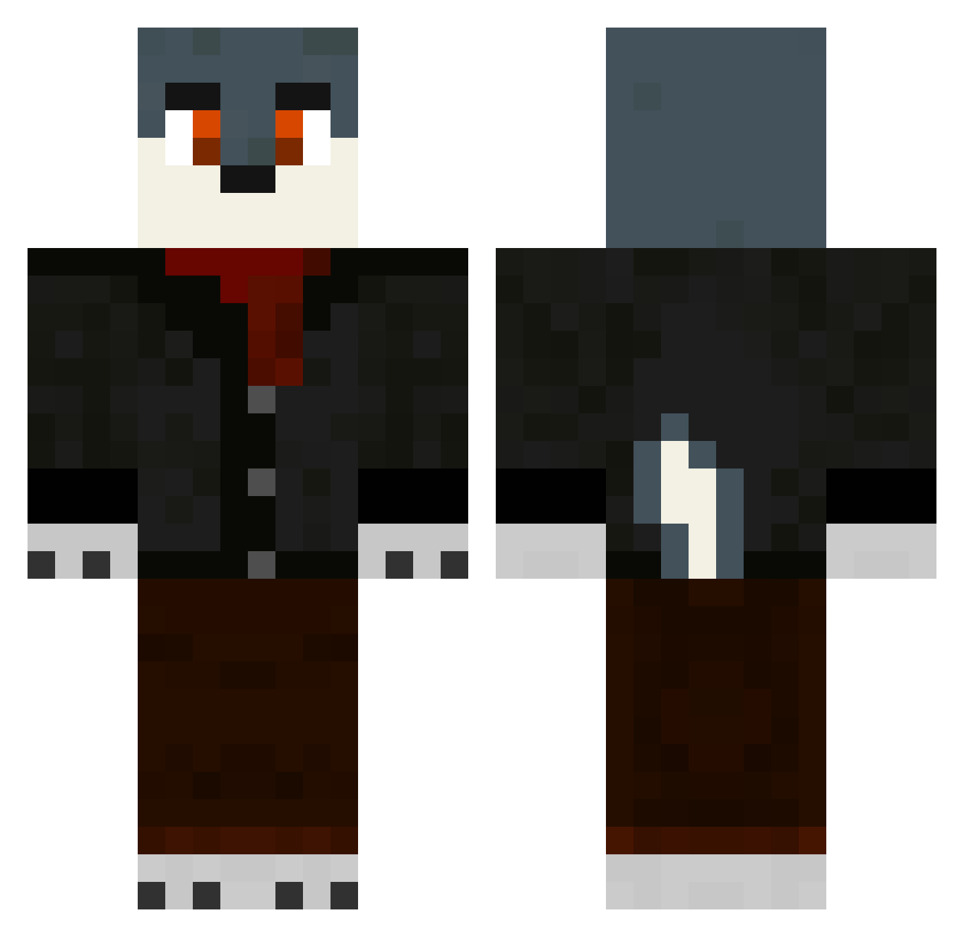 Sentry Minecraft skin, front and back view