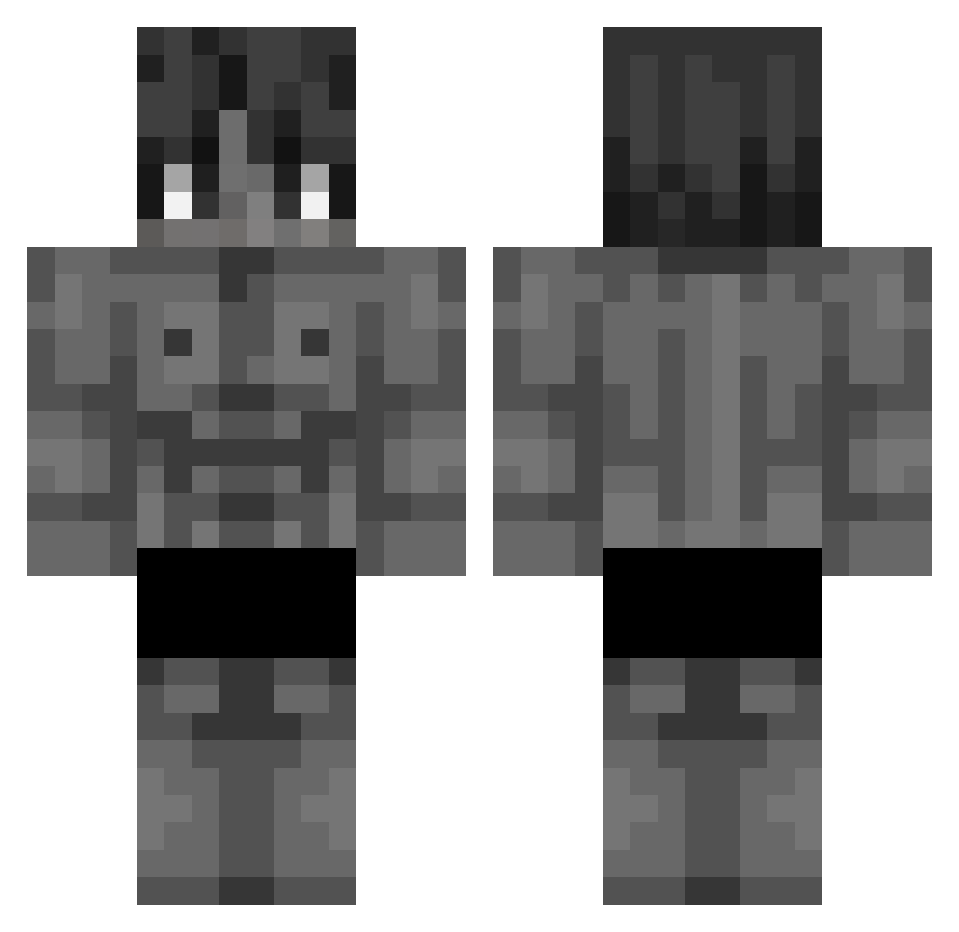 Observably Minecraft skin, front and back view