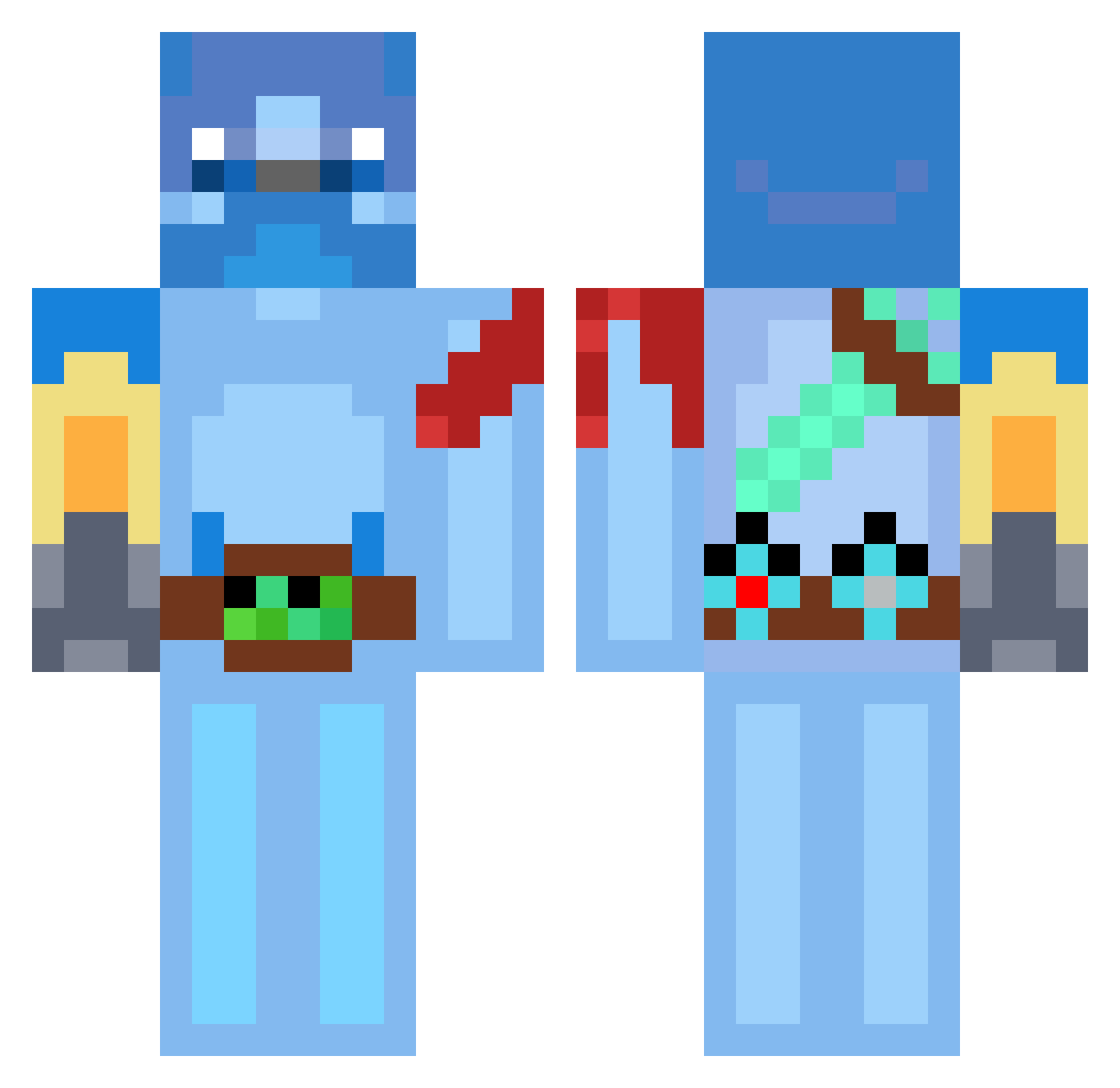 Assissin Minecraft skin, front and back view