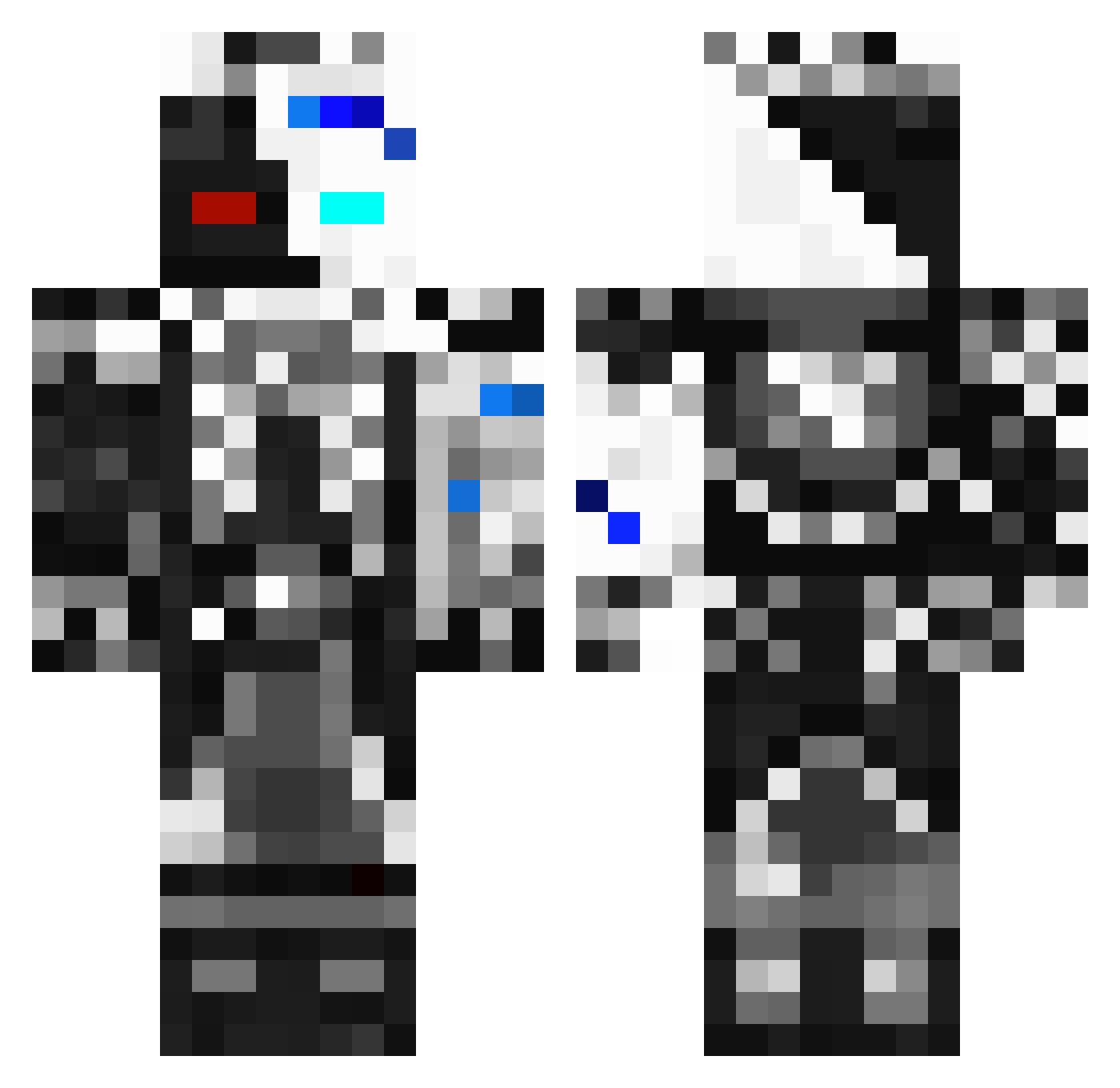 YnJ777 Minecraft skin, front and back view