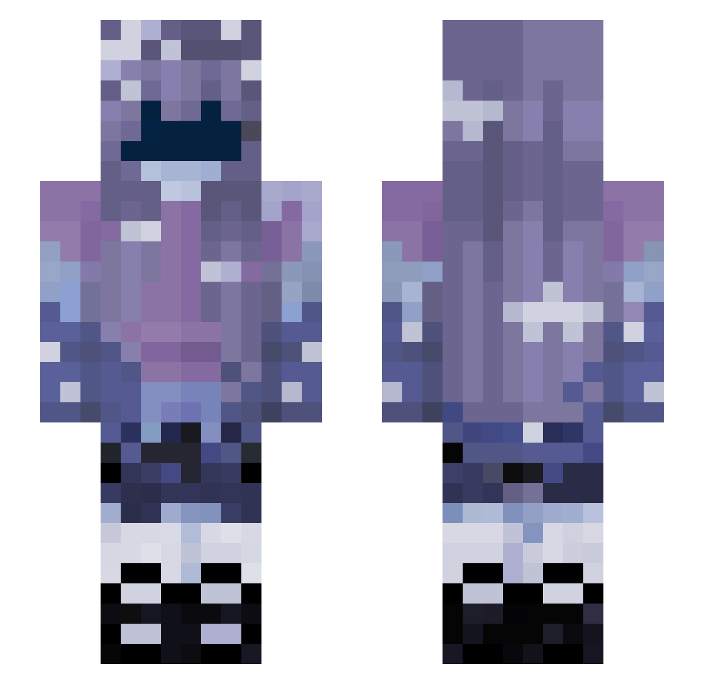 PrettyMoonRos Minecraft skin, front and back view