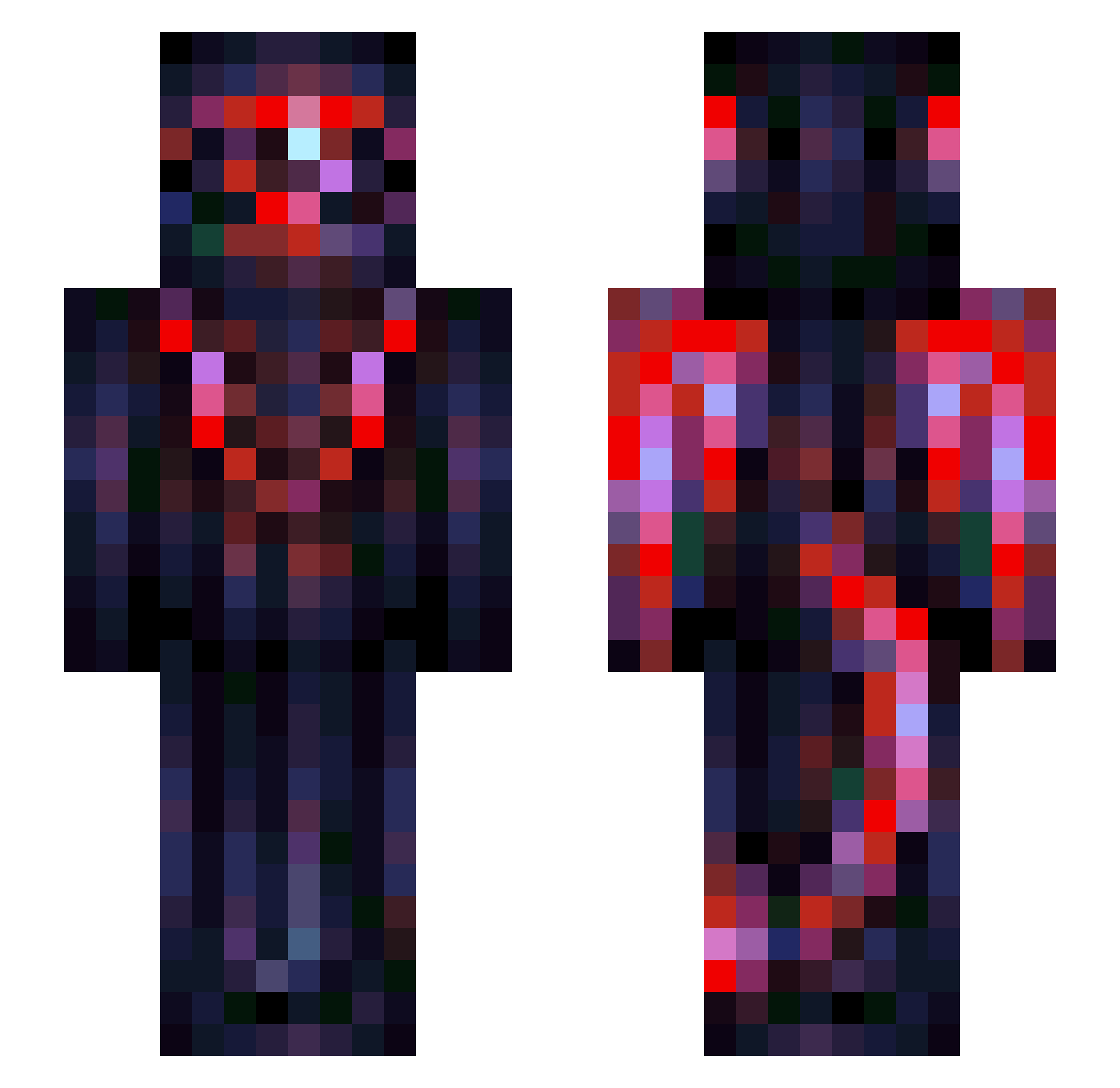 Pestpocalypse Minecraft skin, front and back view
