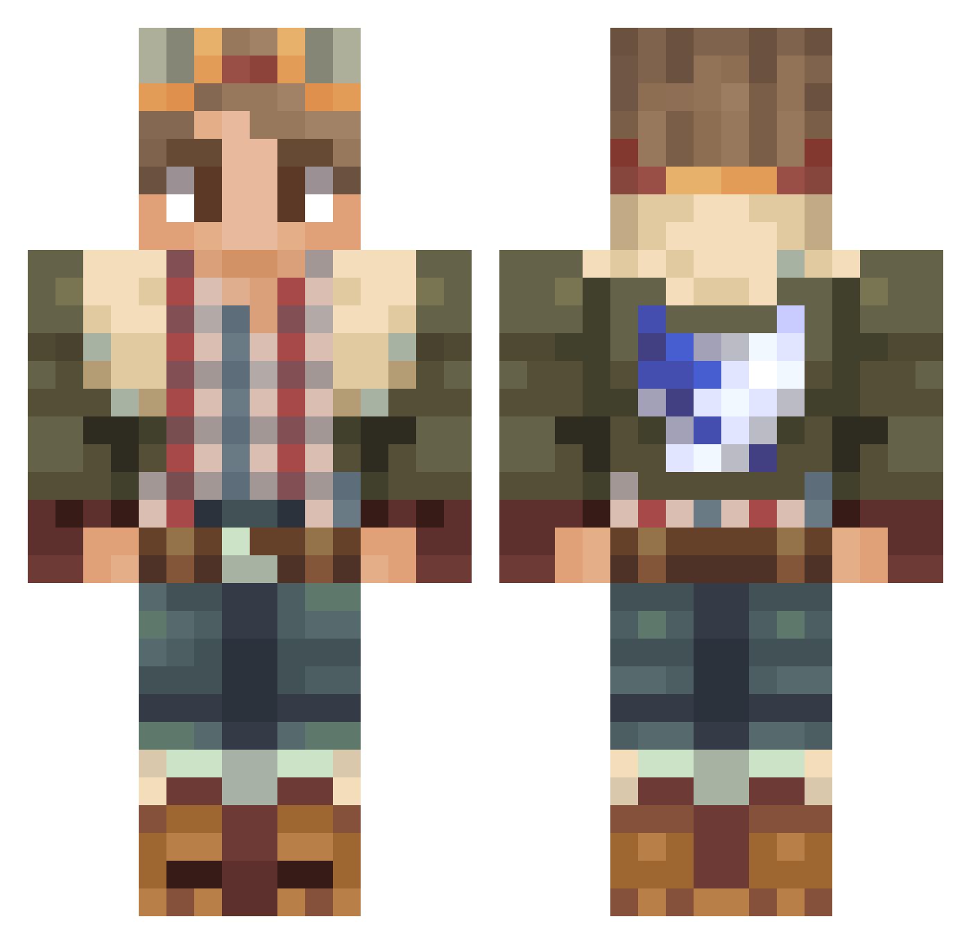 Cyb3rLuv28 Minecraft skin, front and back view