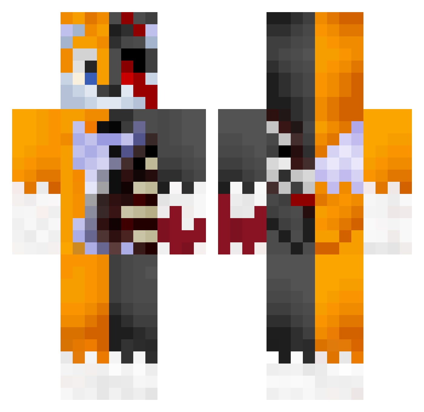 Pajak47 Minecraft skin, front and back view